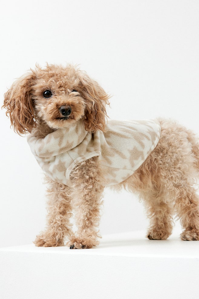 Fleece top for a dog - White/Dogtooth-patterned/Black/Checked/Dark beige/Checked - 7