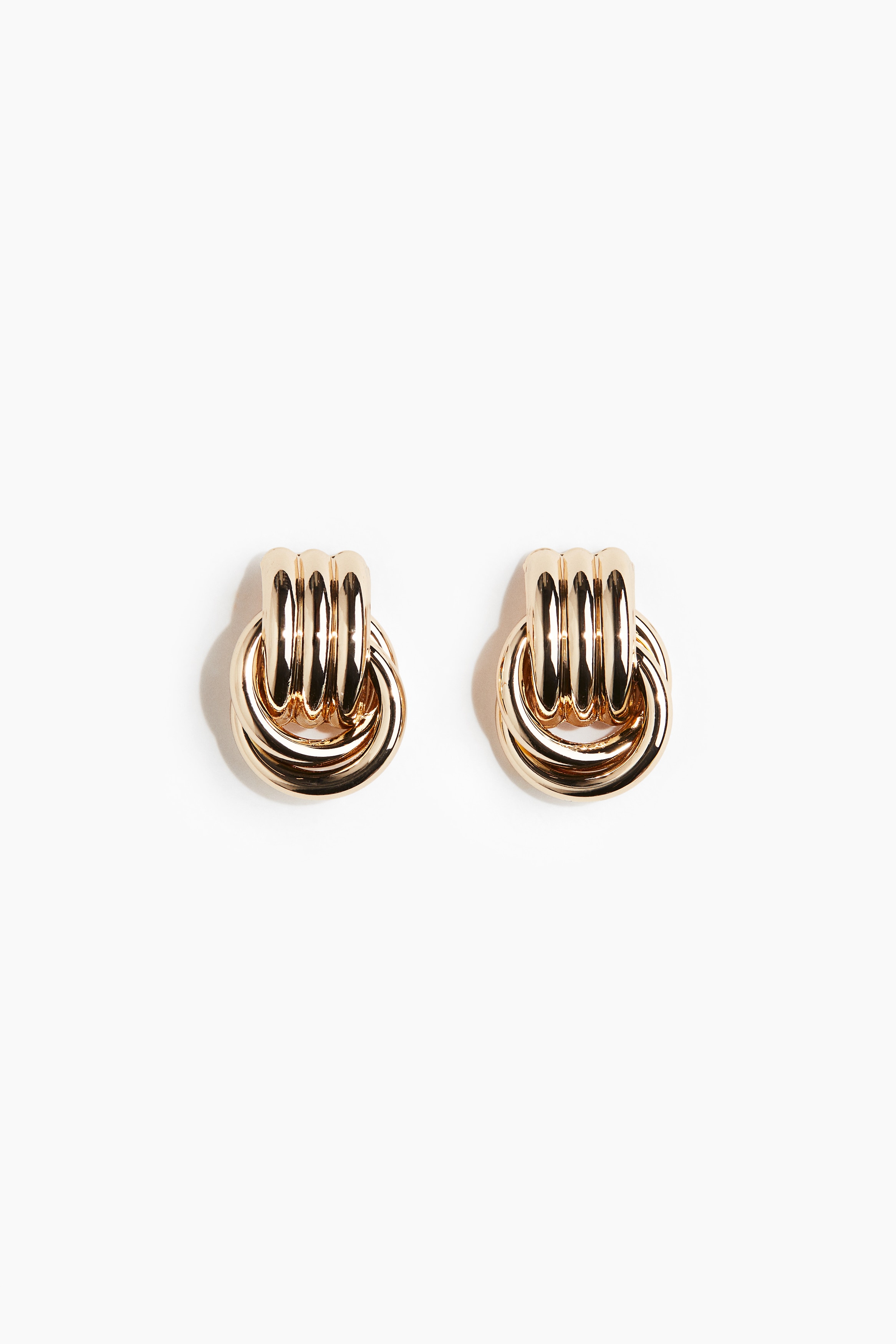 Fluted Earrings - Gold colour