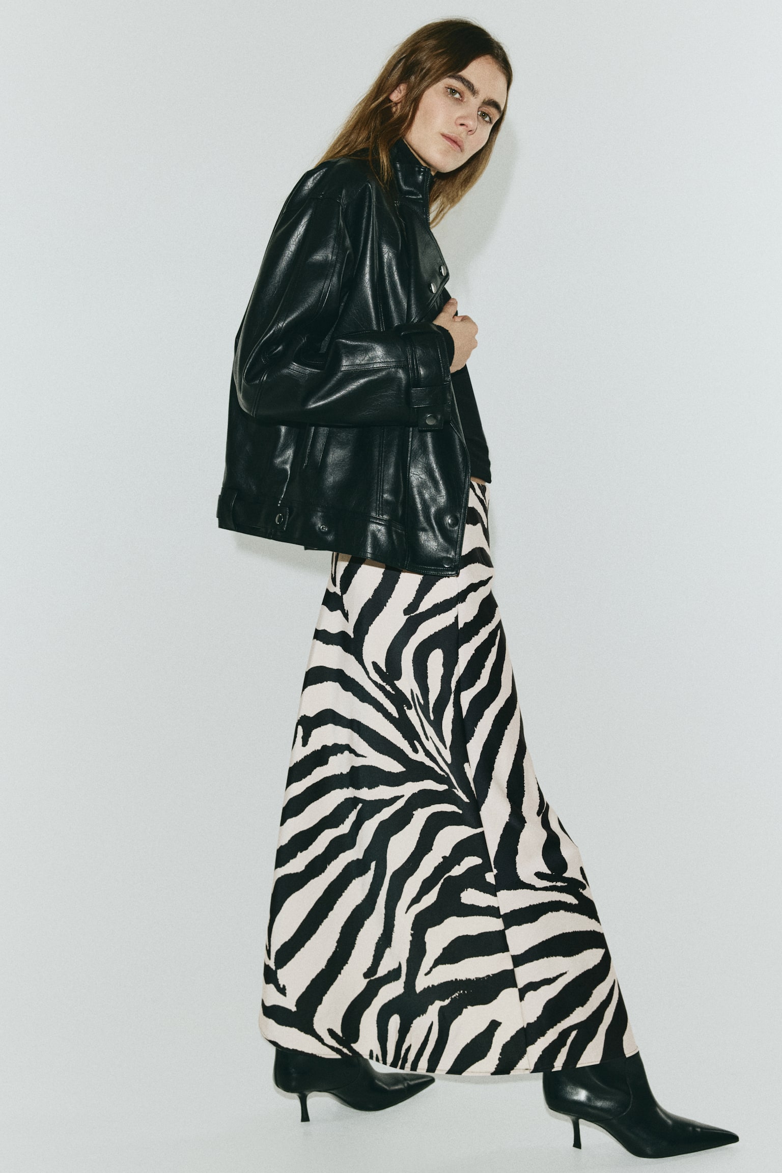 Midi Skirt - Black/zebra print/Gold-colored/Light beige/patterned/Black/dotted/Black/Light beige/White - 6