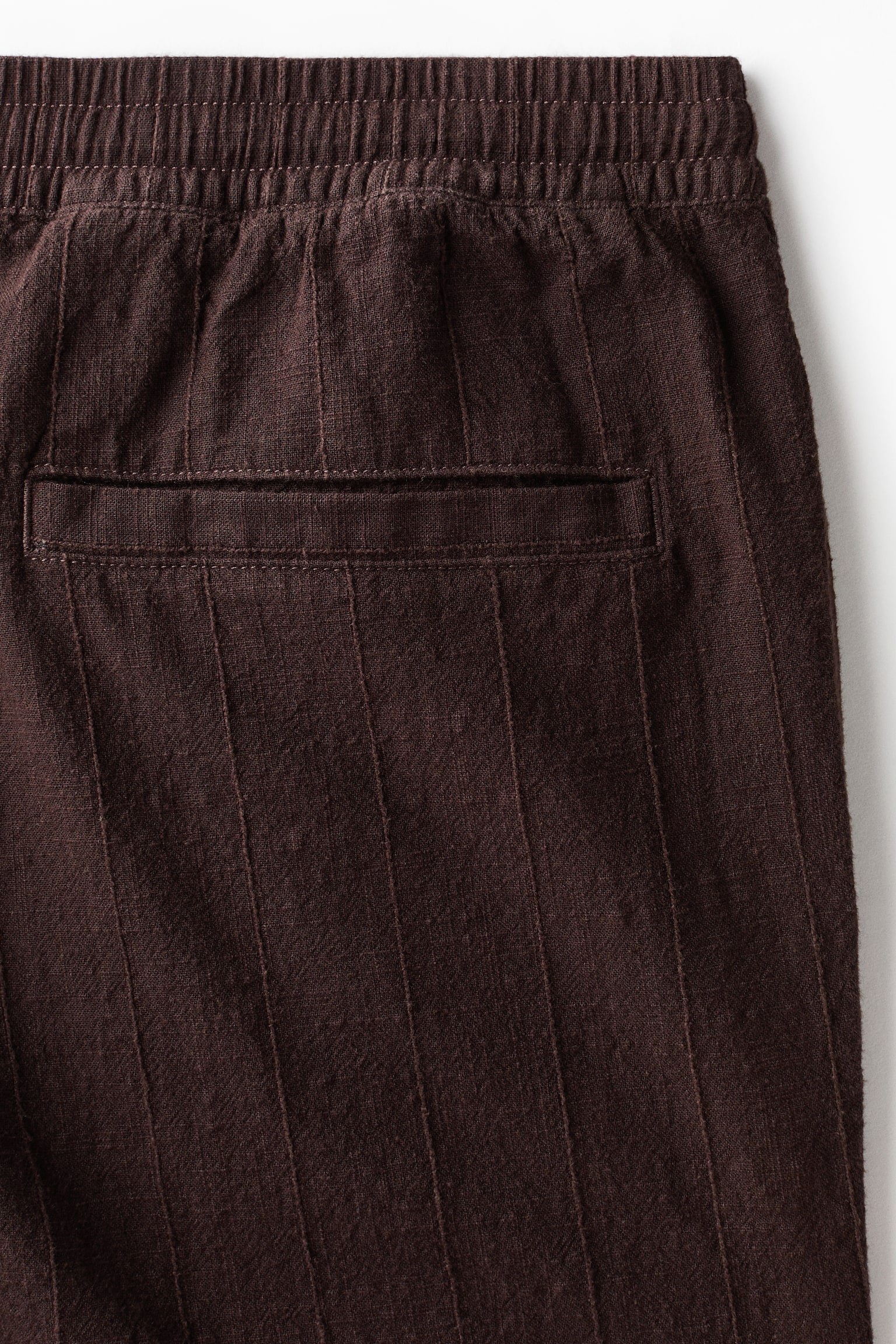 Relaxed Fit Textured cotton trousers - Dark brown/White - 6