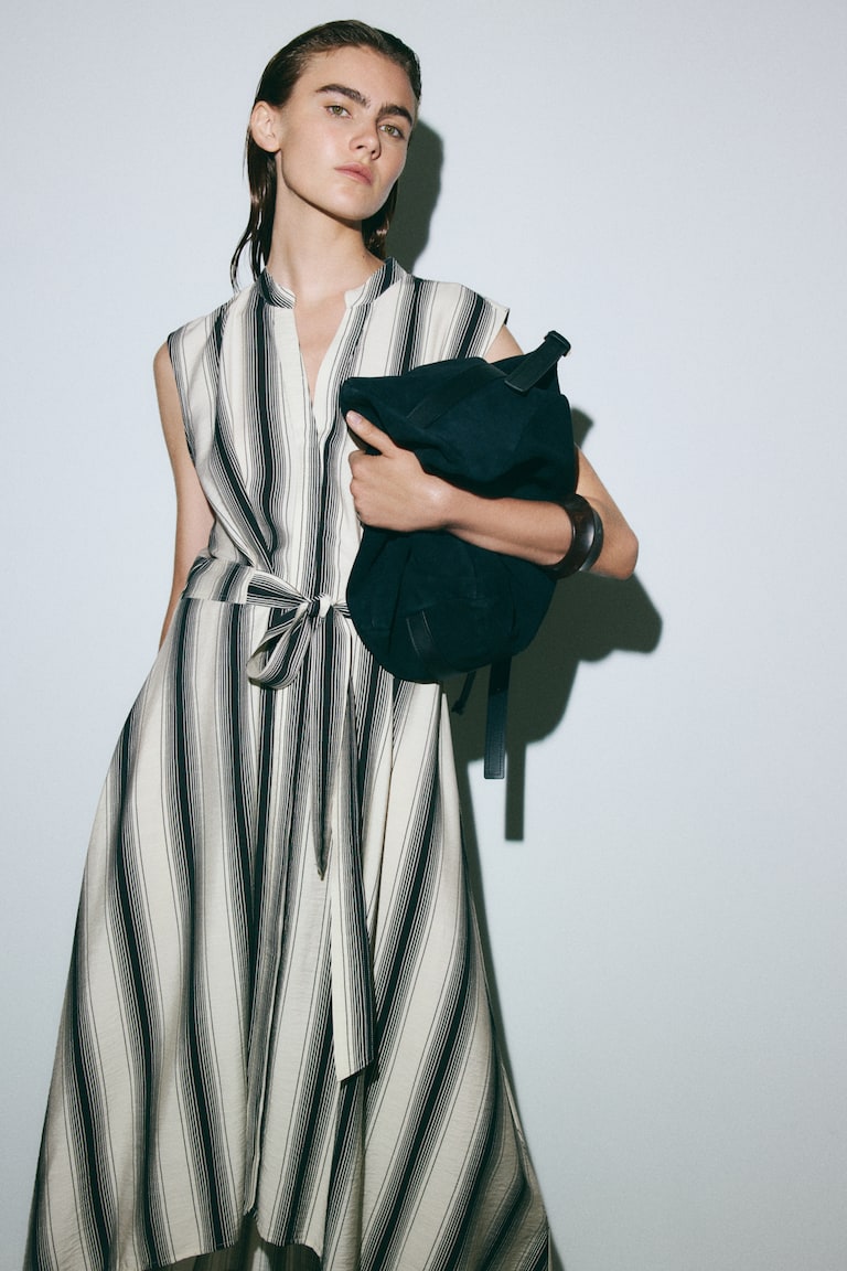 striped dress Women's Knit Maxi M/L and a vibrant multicolor stripe pattern PRETTYGARDEN Women's Maxi Striped Dress