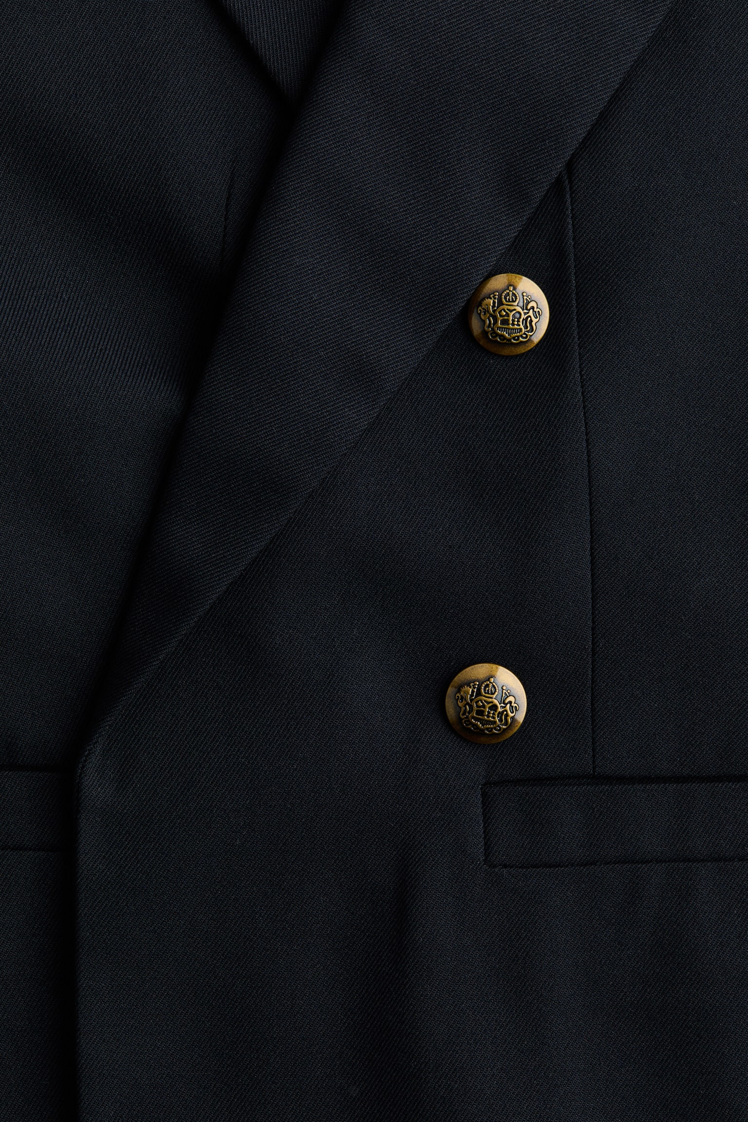 Женский пиджак H&M Double-Breasted Casual Blazer, цвет: Тёмно-синий — фото 6