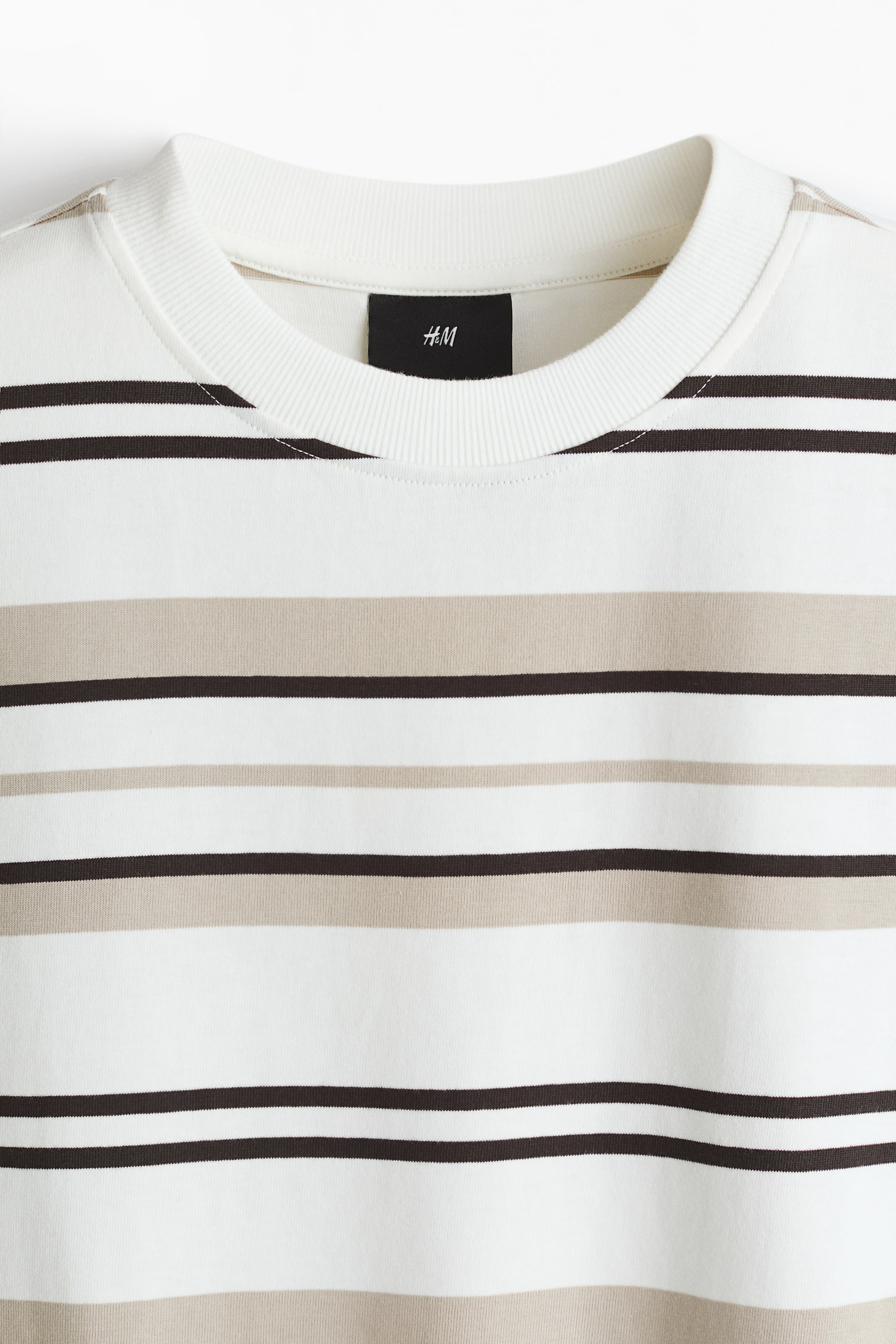 Cotton T-shirt - White/Striped/Orange/Striped - 2