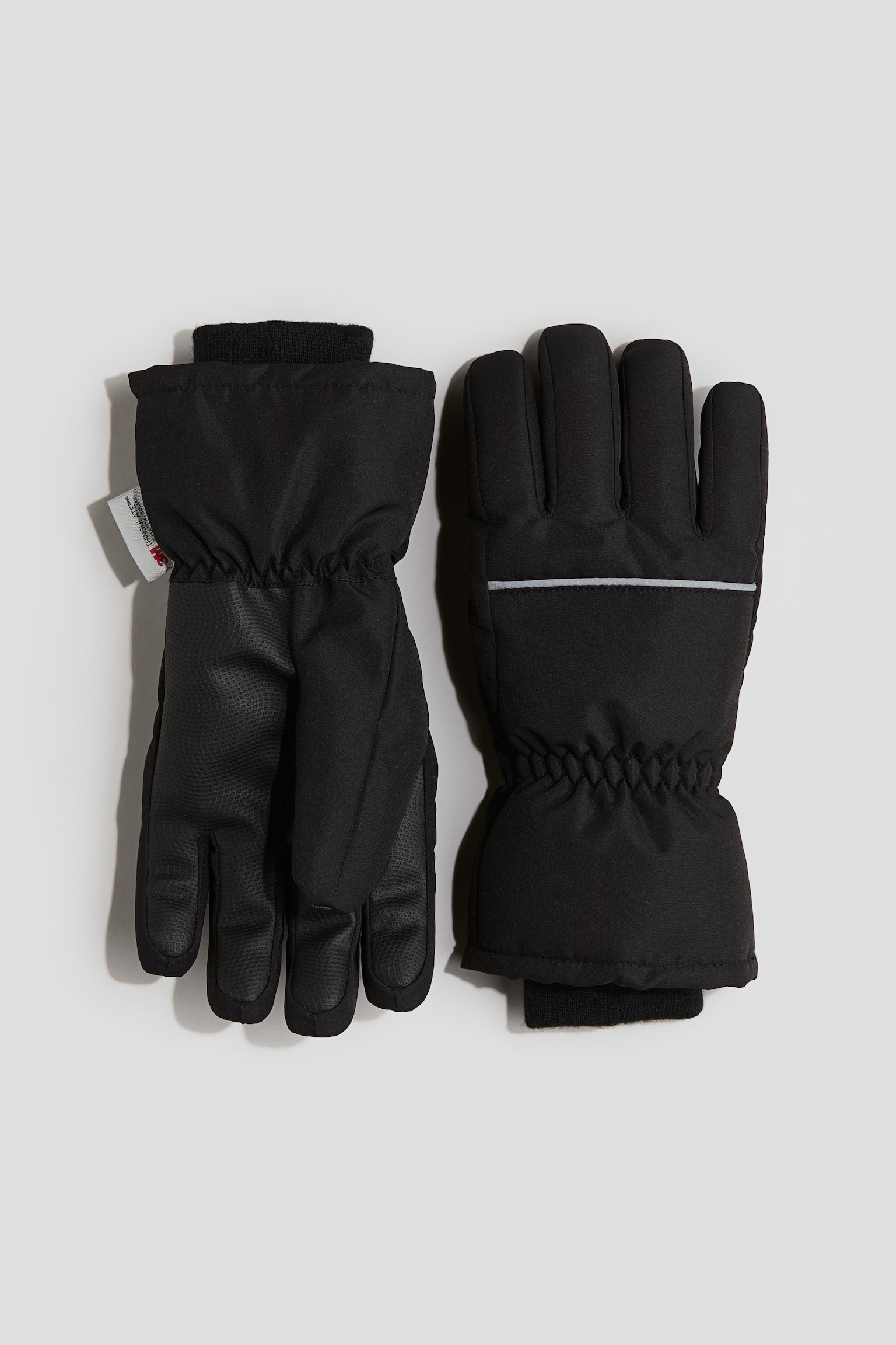 Water-repellent padded gloves - Black/Grey - 1