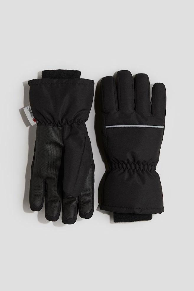 Water-repellent padded gloves - Black - 1