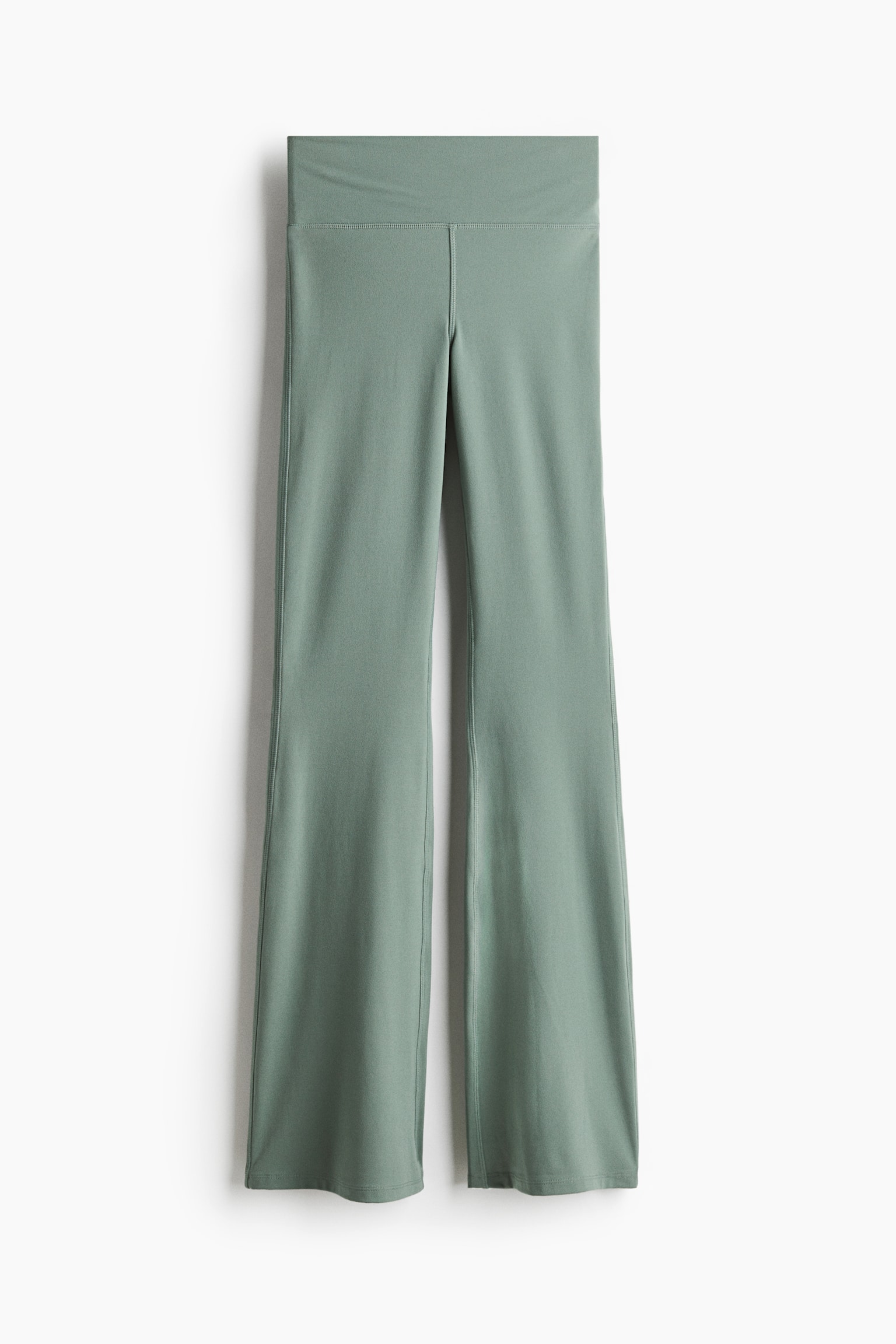 Женские леггинсы H&M Flared Interlock, цвет: Зелёный — фото 1