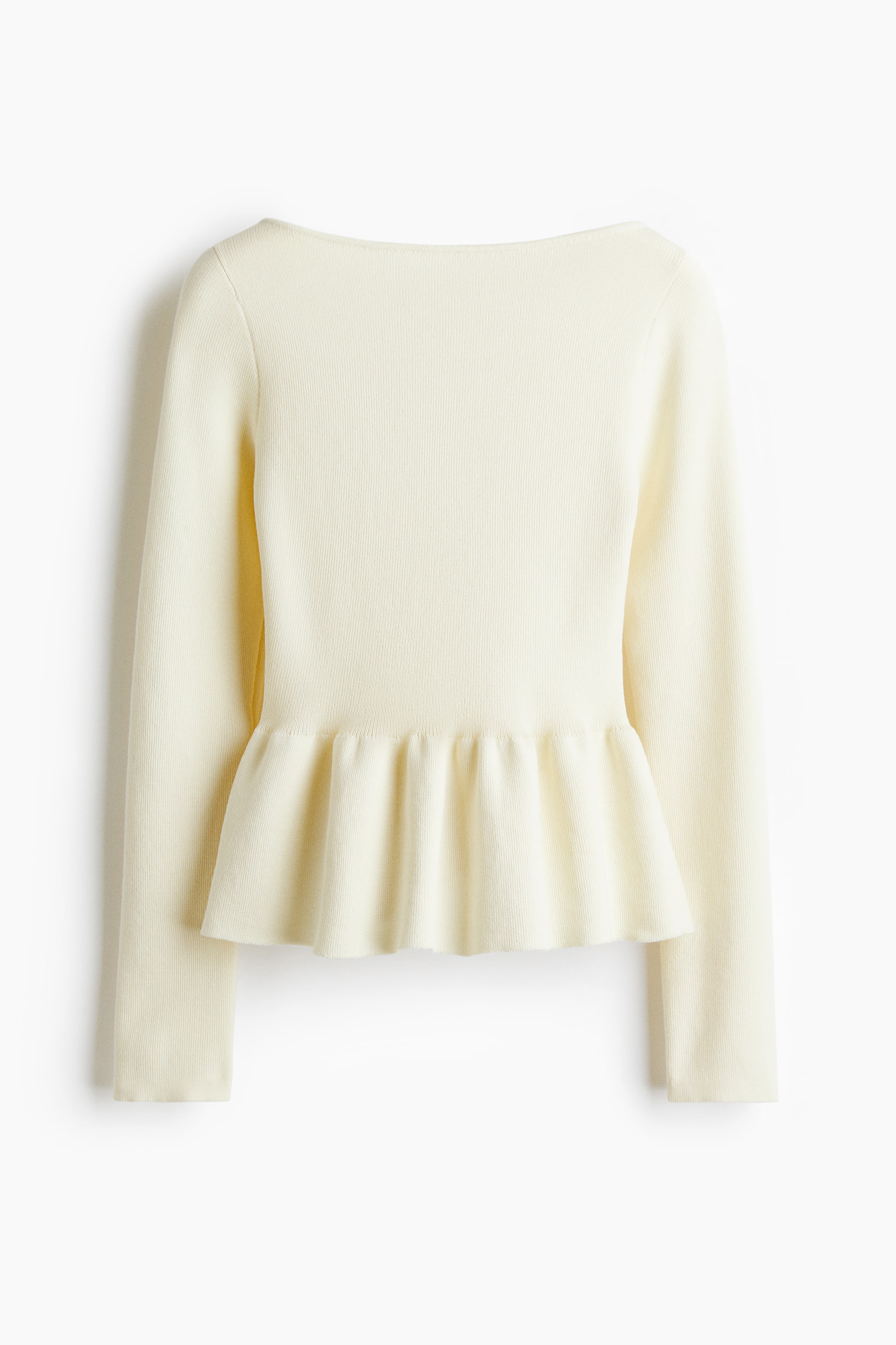 View larger image: Knitted peplum top - Cream - Ladies | H&M IN 1
