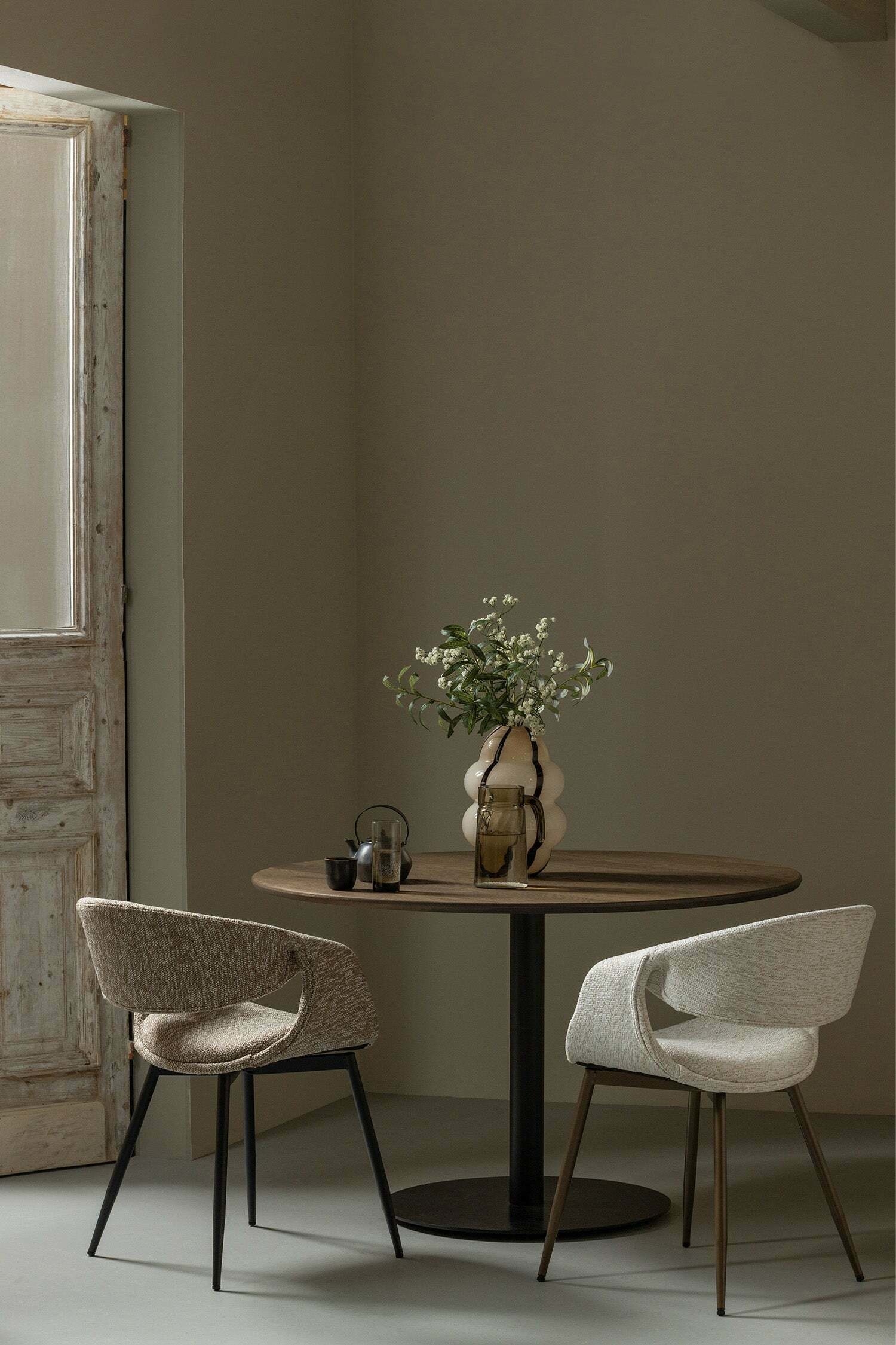 Yossi Chaises De Salle À Manger - Set De 2 - Beige/Naturel/Naturel/Bleu