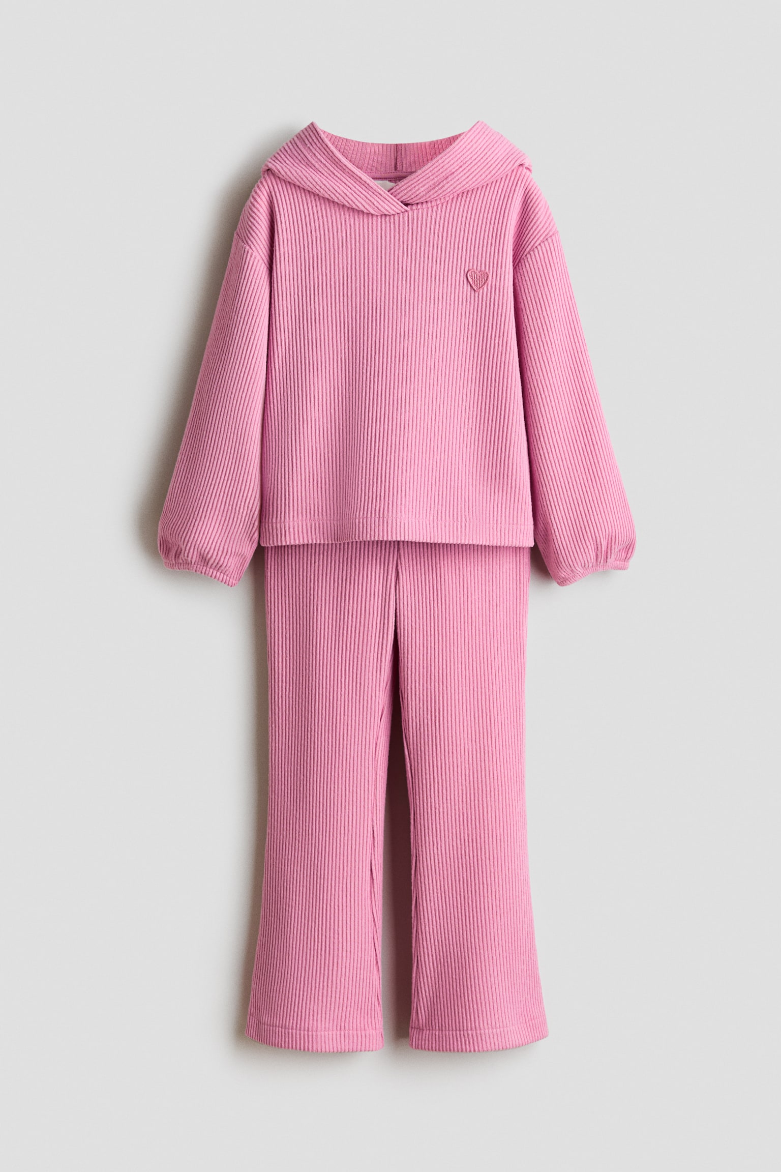 2-piece rib-knit set - Pink/Heart/Dark mole/Cherries/Light beige marl/Hearts