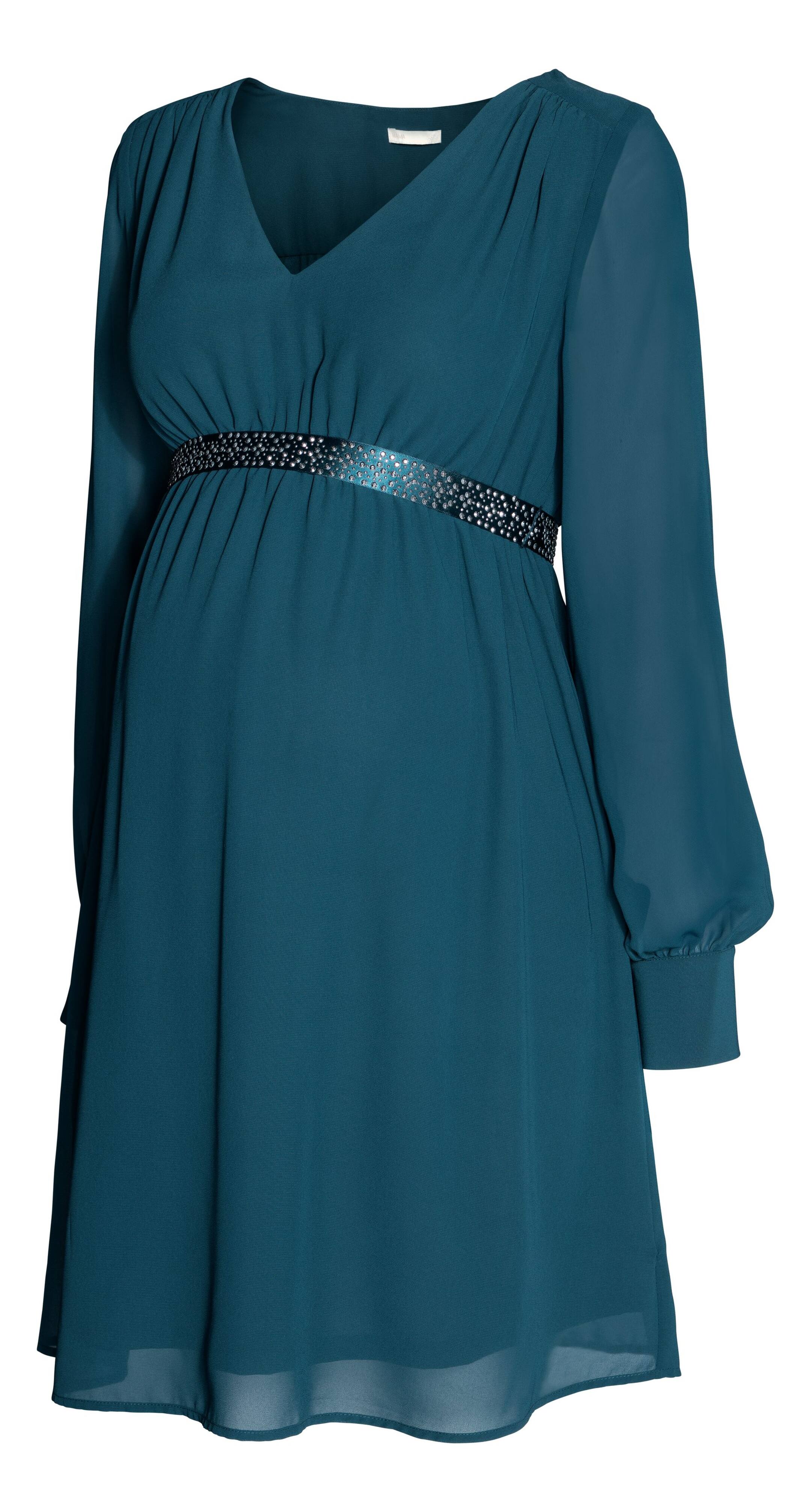 View larger image: MAMA Chiffon dress - Petrol - Ladies | H&M GB 1