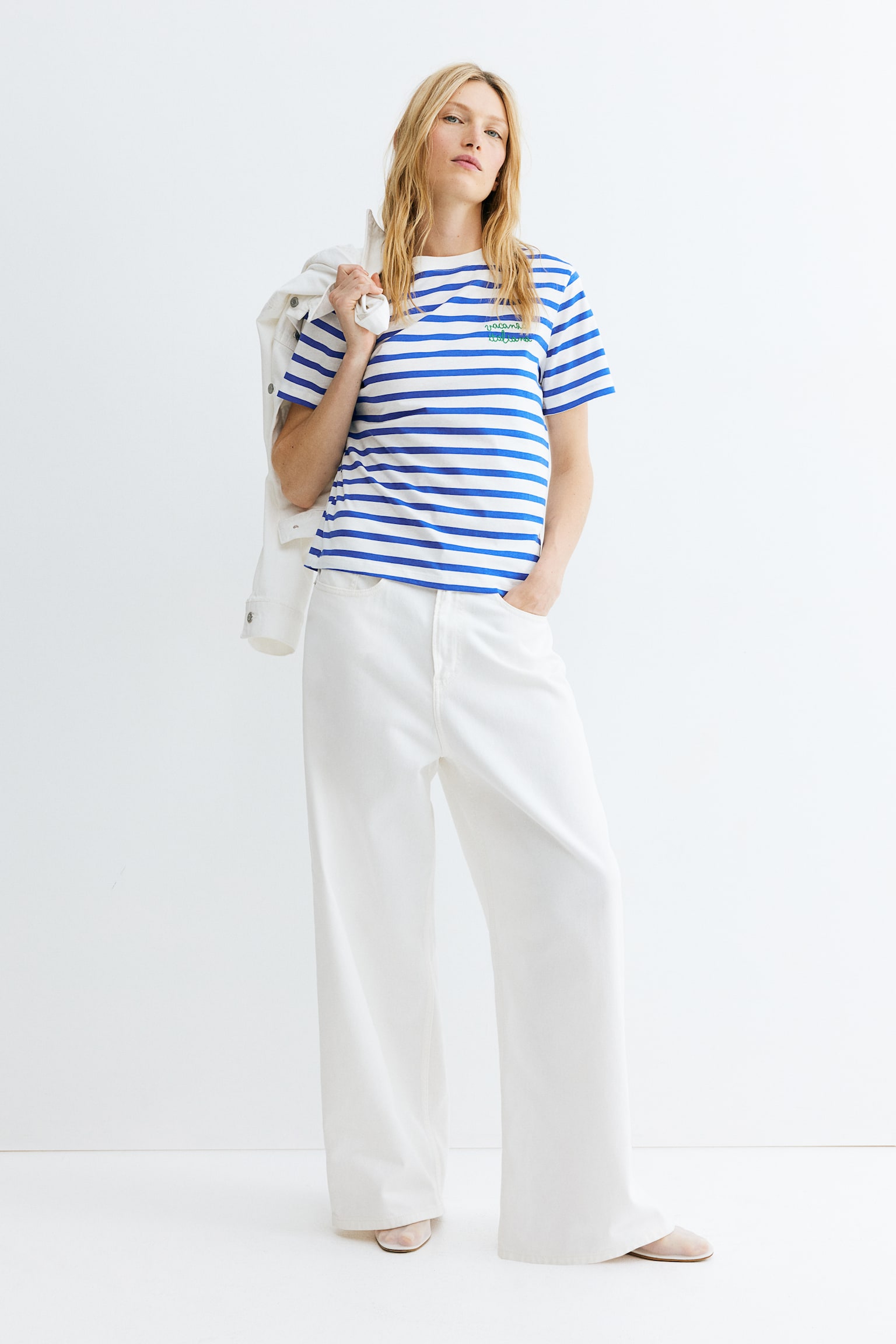 Cotton T-shirt - White/Bright blue striped/White/The Hamptons/Cream/Paris - 6