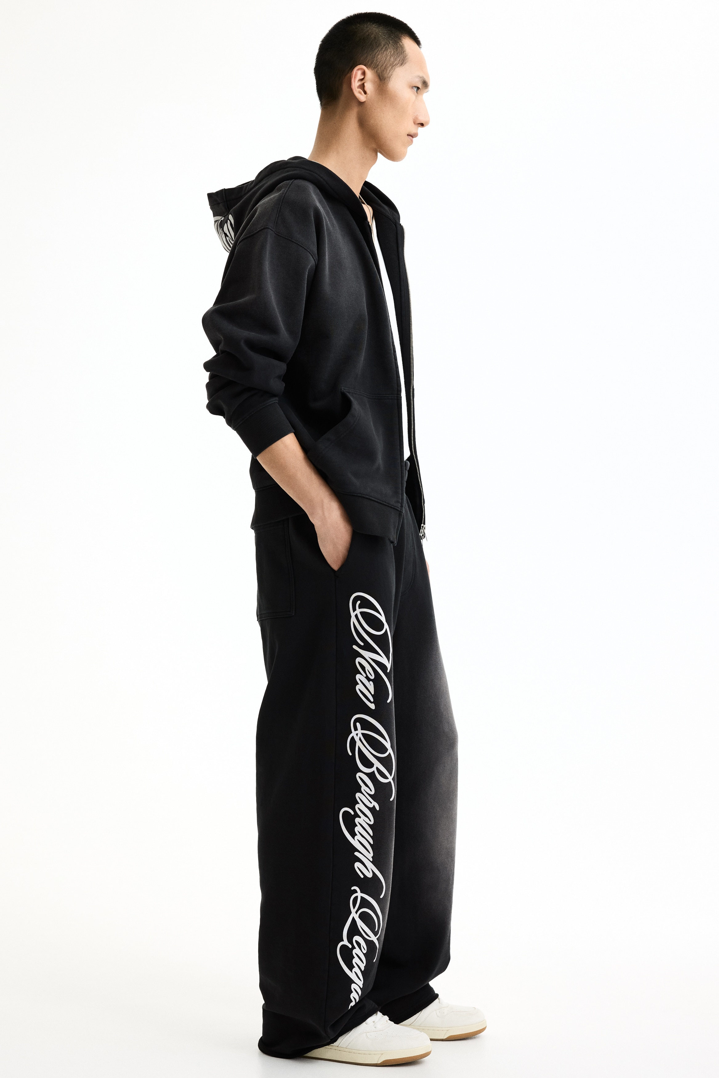 Oversized Printed Cotton SweatpantsModel