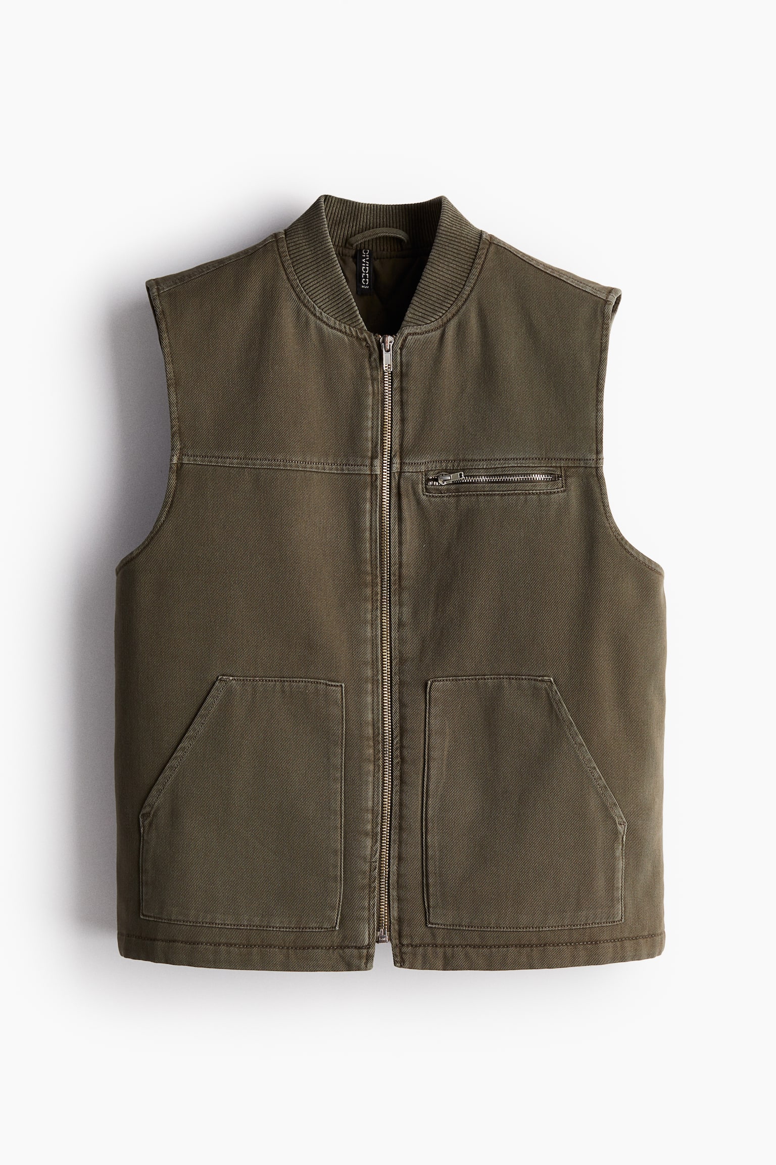 Twill utility gilet - Dark khaki green/Dark beige - 2