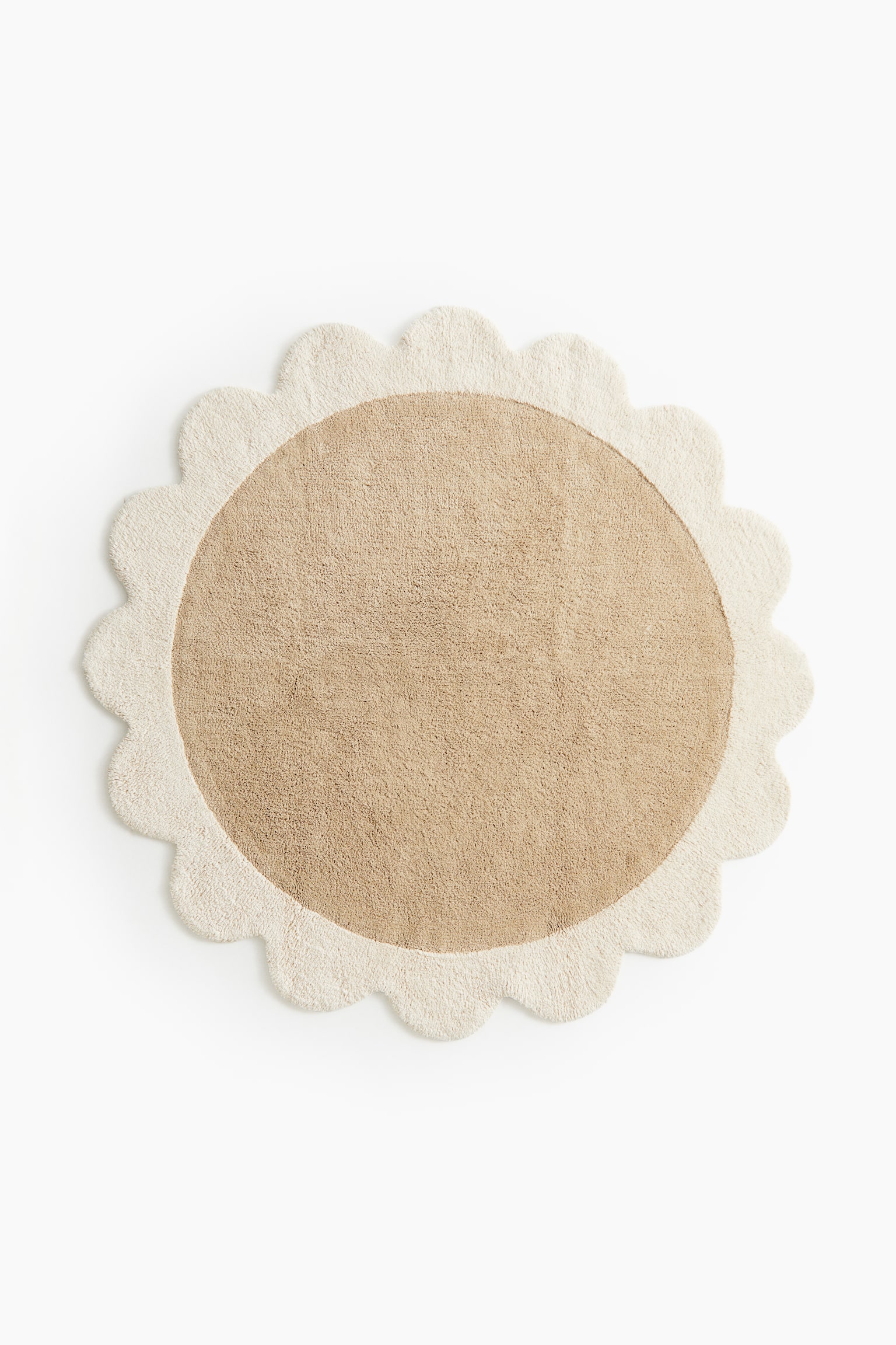 Cotton flower-shaped rug - Beige/Flower