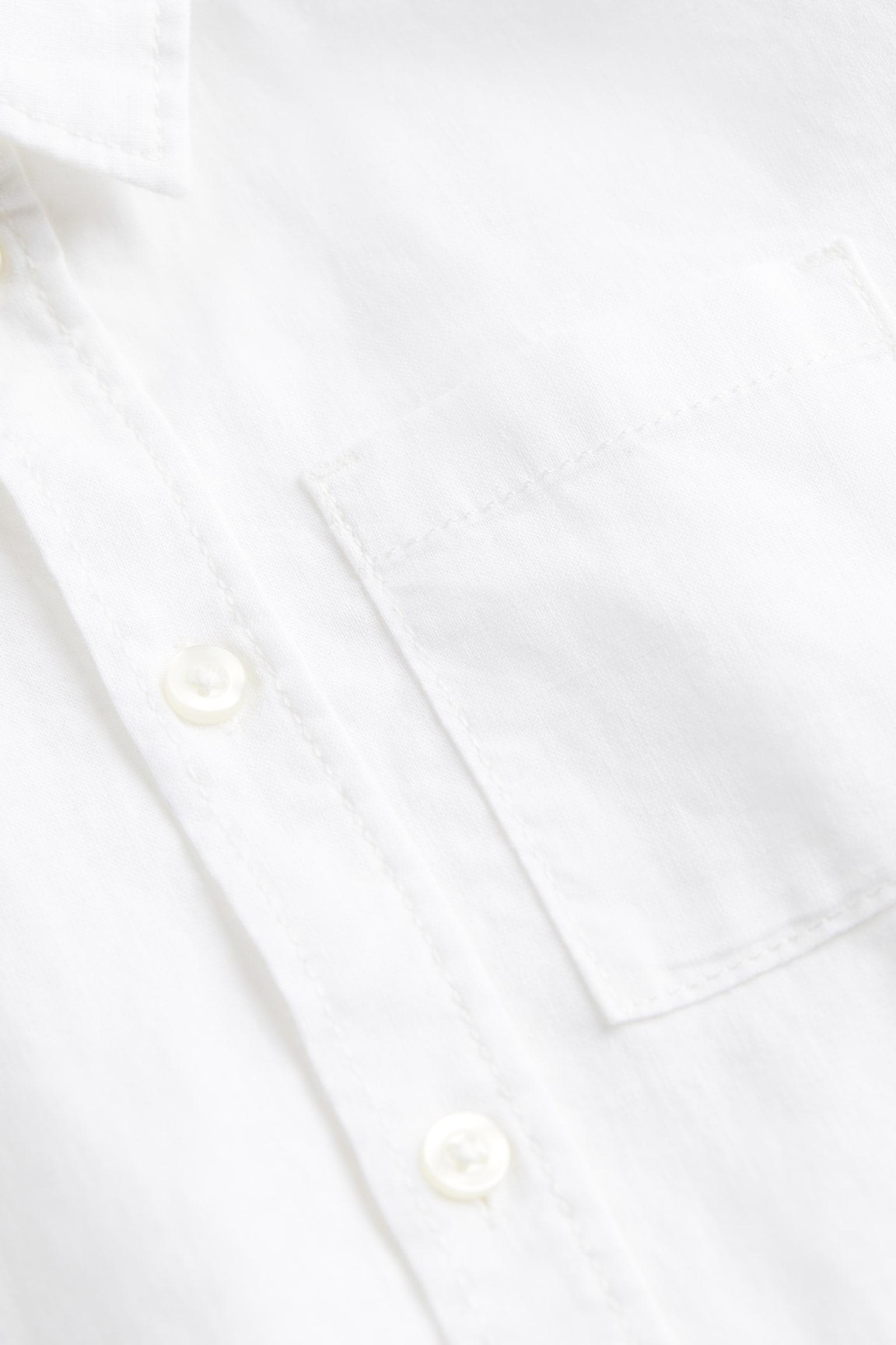 Linen-blend poplin shirt - White - 2