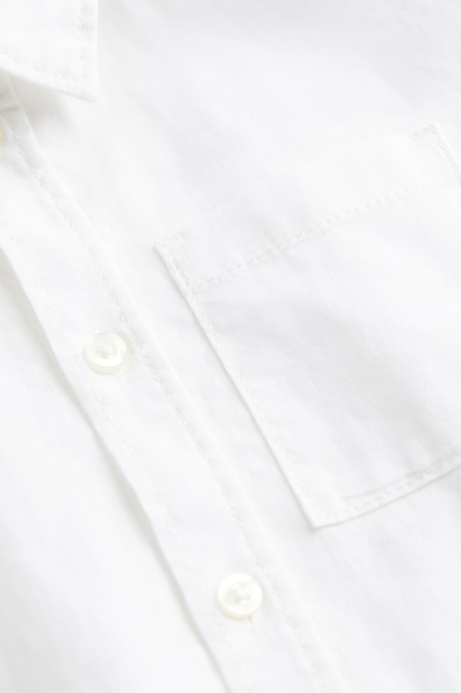 Skjorte i poplin af hørblanding - Hvid/Beige/Sortternet/Blå/Stribet/Mintgrøn/dc - 3