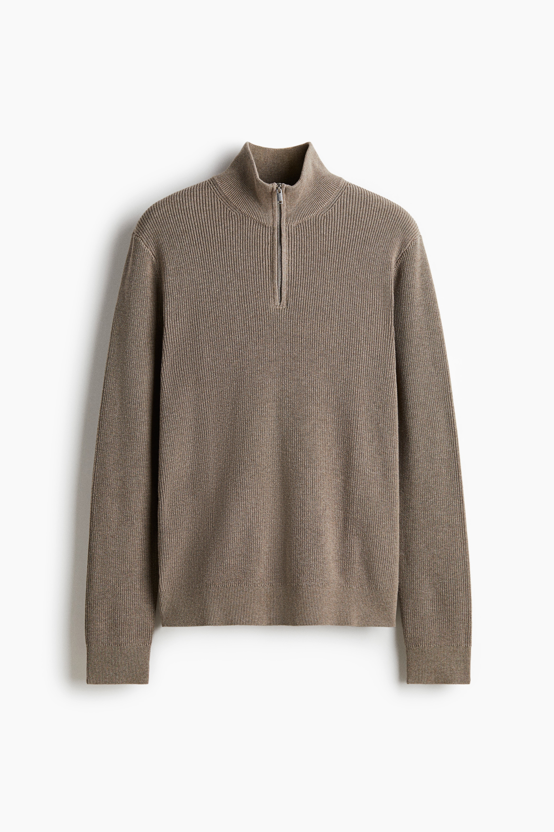 Stickad tröja med dragkedja Regular Fit - Mörkbeige/Vit/Marinblå/Crèmevit/Randig/Brun/Mörkgrå/Svart