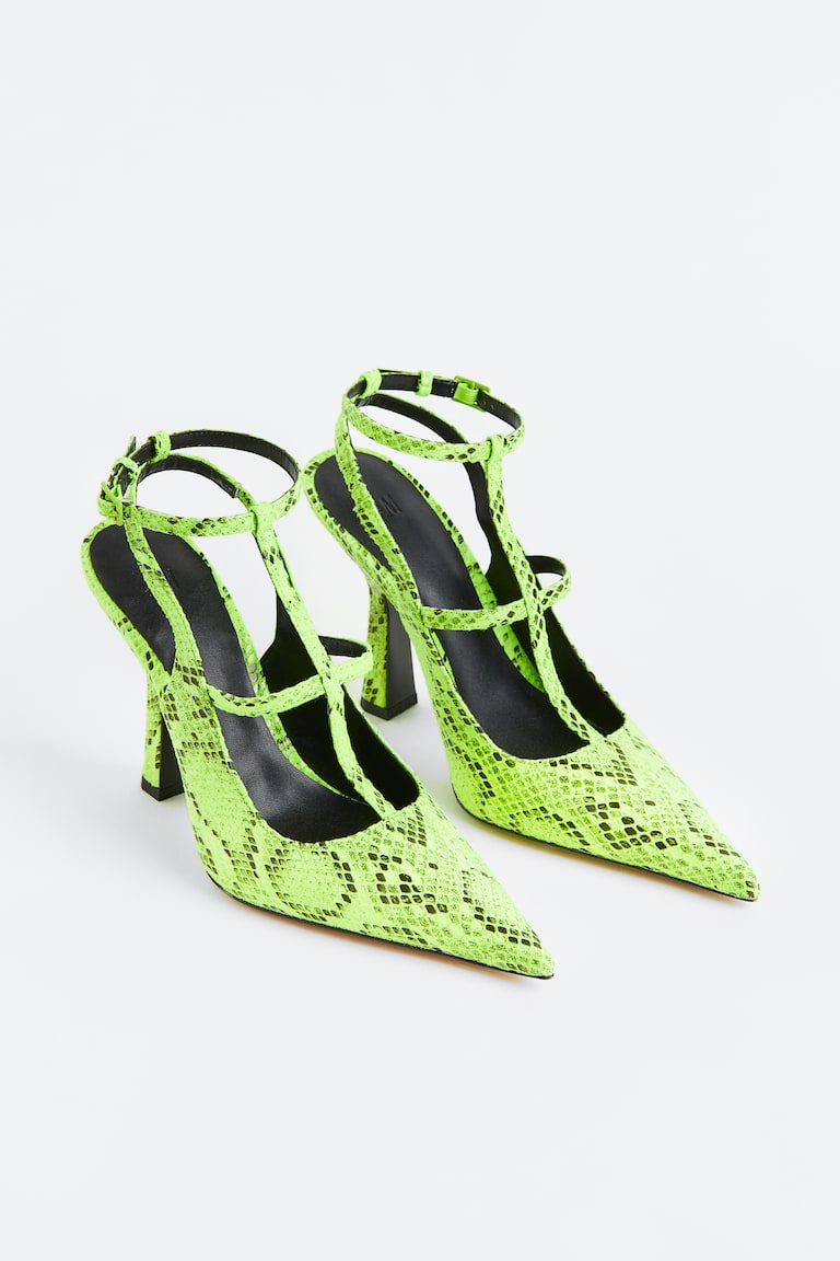 Snakeskin-patterned court shoes Green/Snakeskin-patterned