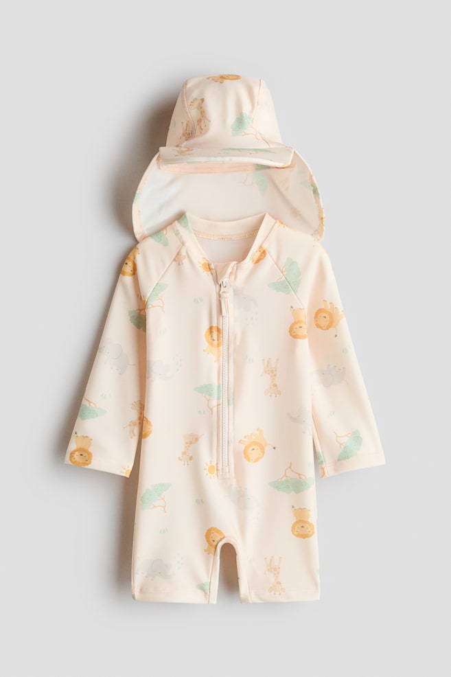 UPF 50 Sun protection set - Light beige/Animals/Light blue/Striped/Light pink/Cherries - 1