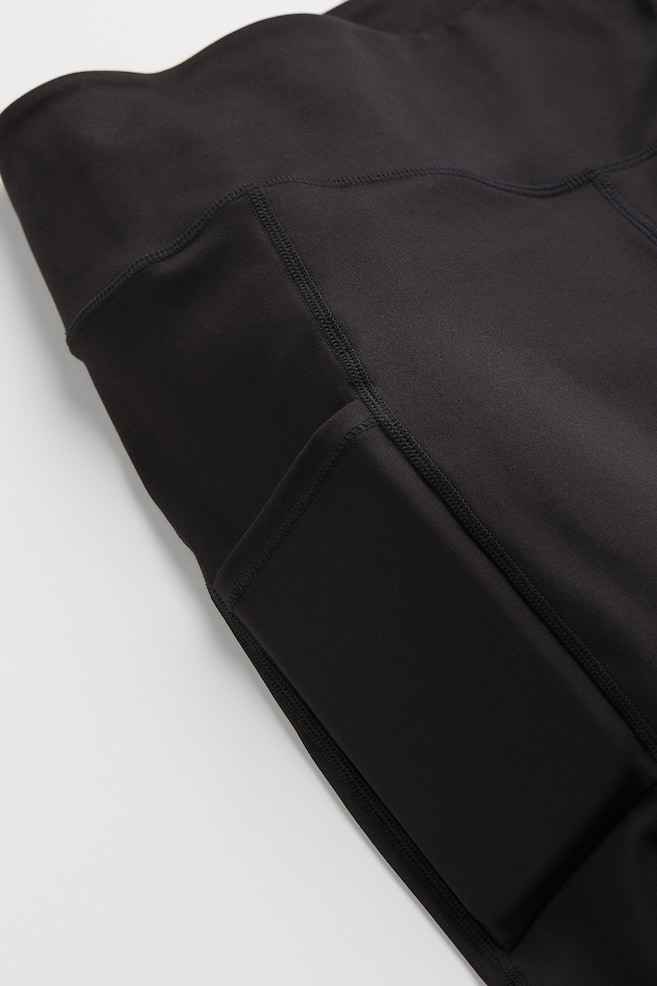 Pocket-detail sports tights - Black/Plum purple - 3