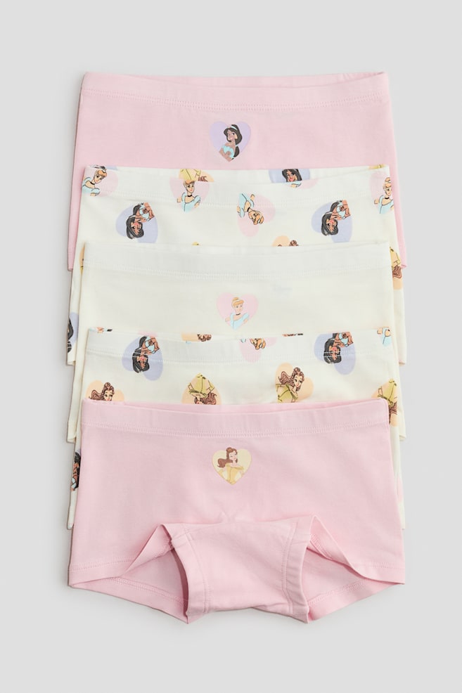 Bavlněné kalhotky boxer 5 kusů - Bílá/Disney princezny/Tmavě šedá/My Melody/Růžová/Disney princezny/Modrá/Ledové království/Růžová/Hello Kitty - 1