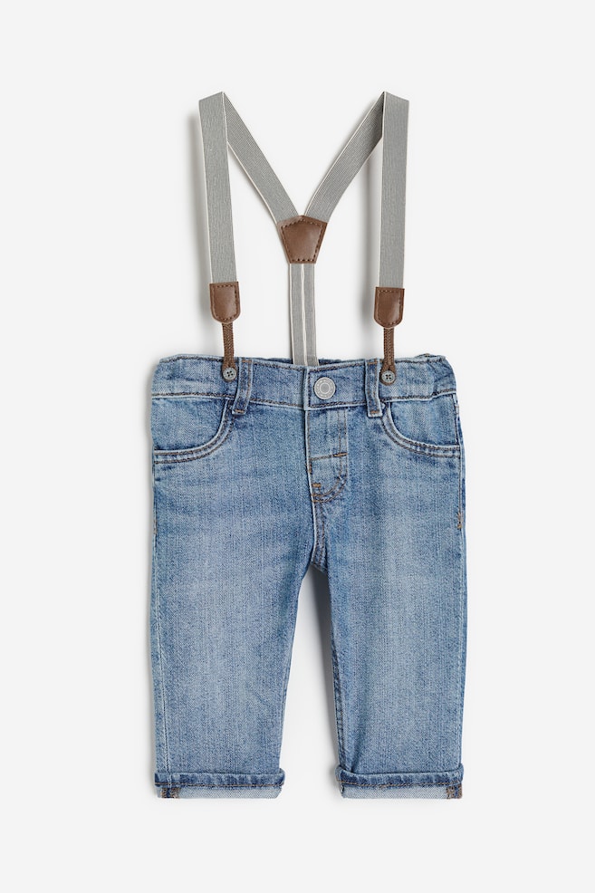 Jeans with braces - Denim blue - 1