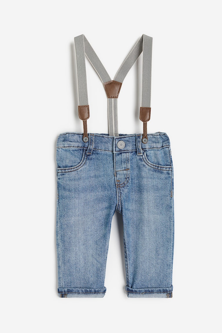 Jean Trousers Suspender Jeans Baby Boy Jeans With Suspenders