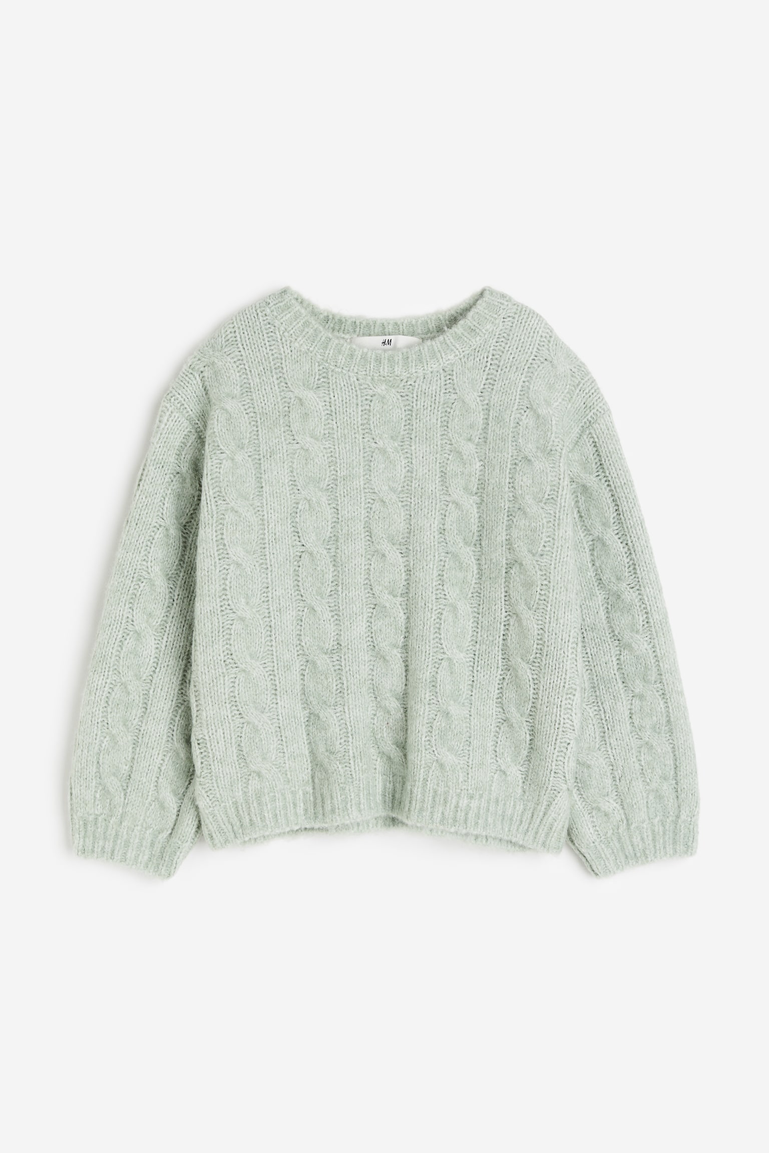 Cable Knit Sweater - Light green/Light purple/Beige - 1