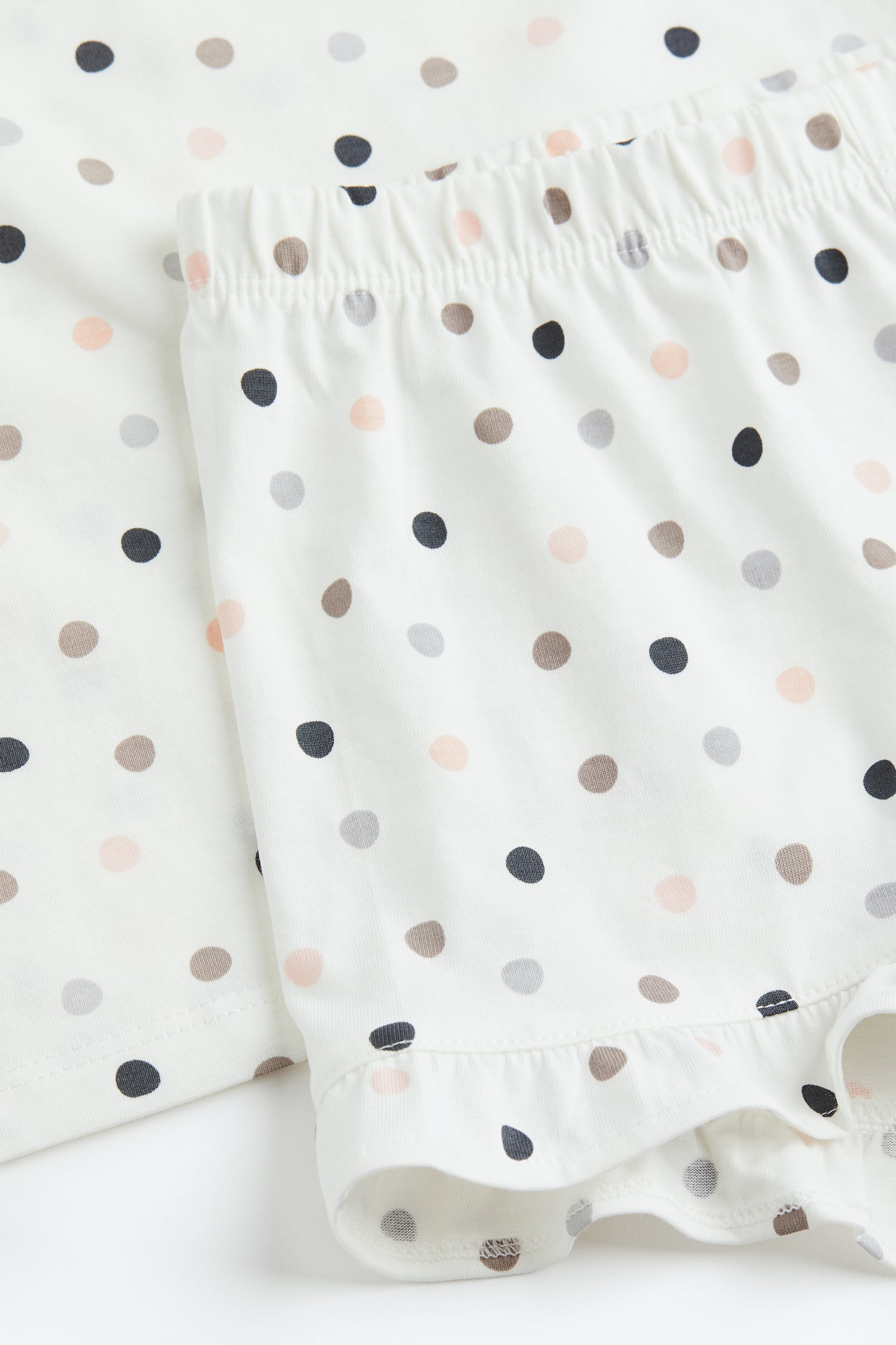 Frill-trimmed pyjamas - White/Spotted - 2