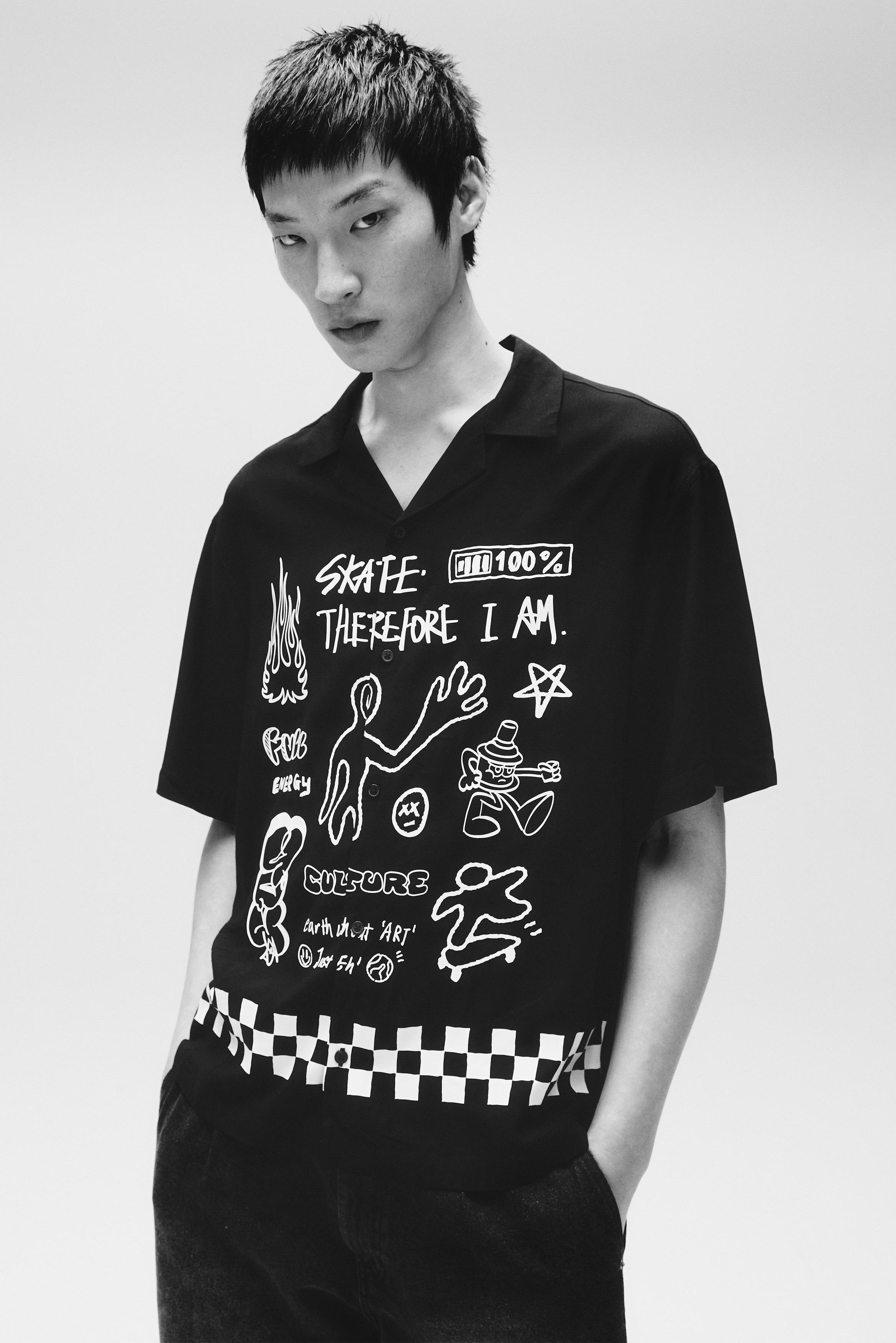 Men's Dark teal/Wild Rave Loose Fit Printed resort shirt | H&M SG