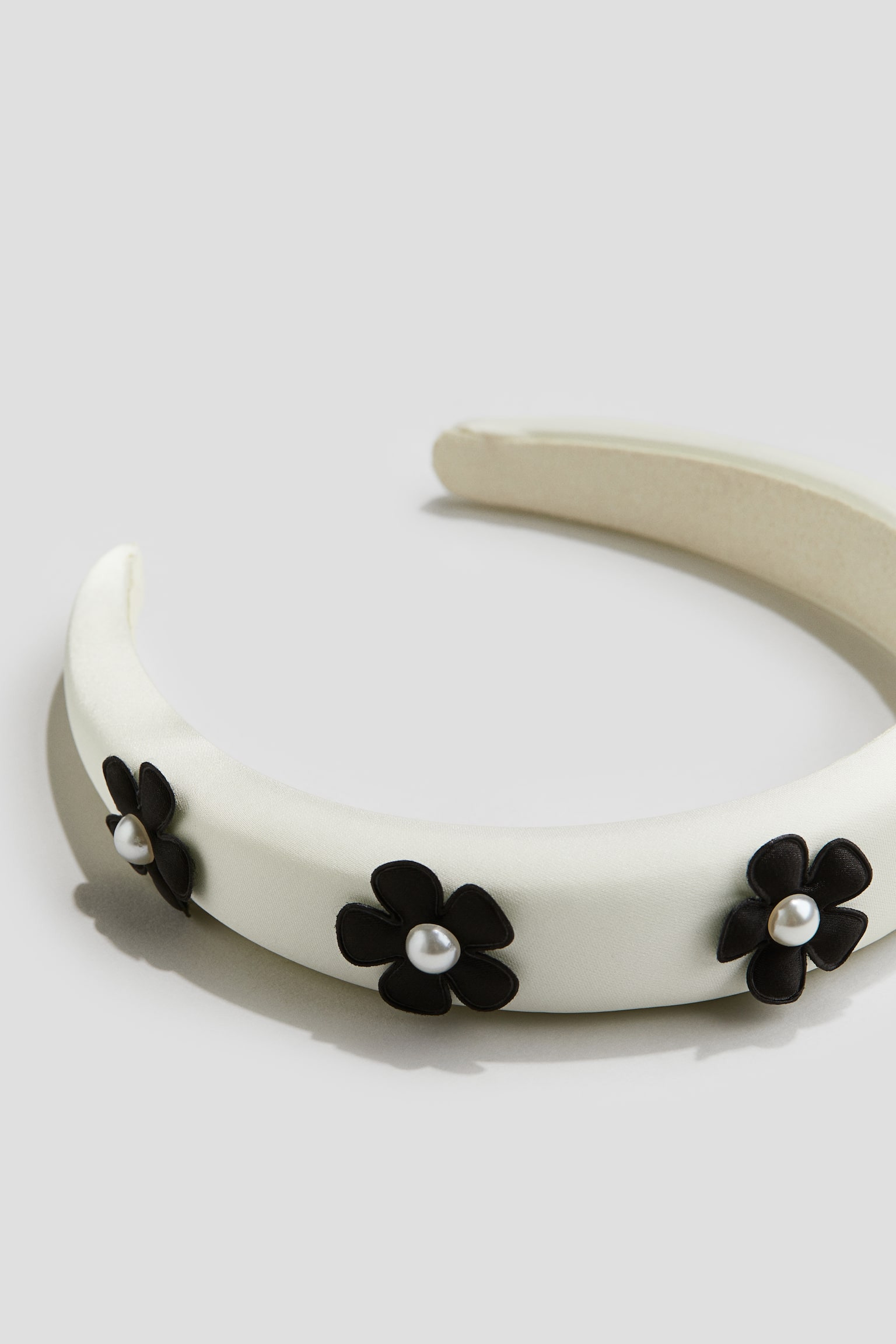 Wide Alice band - White/Flowers/White/Floral/Black/Black - 2