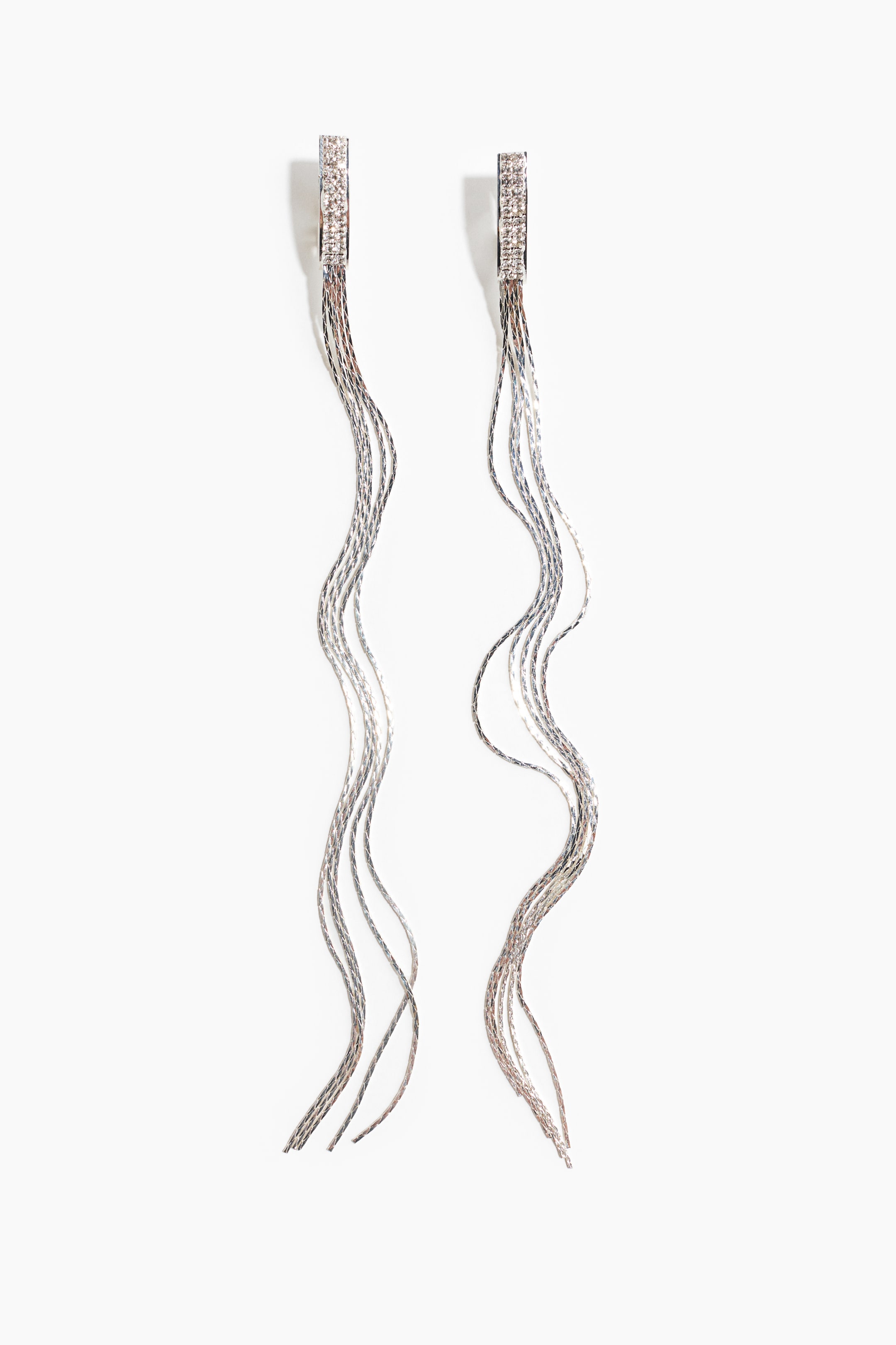 View larger image: Long dangle earrings - Silver-coloured - Ladies | H&M 1
