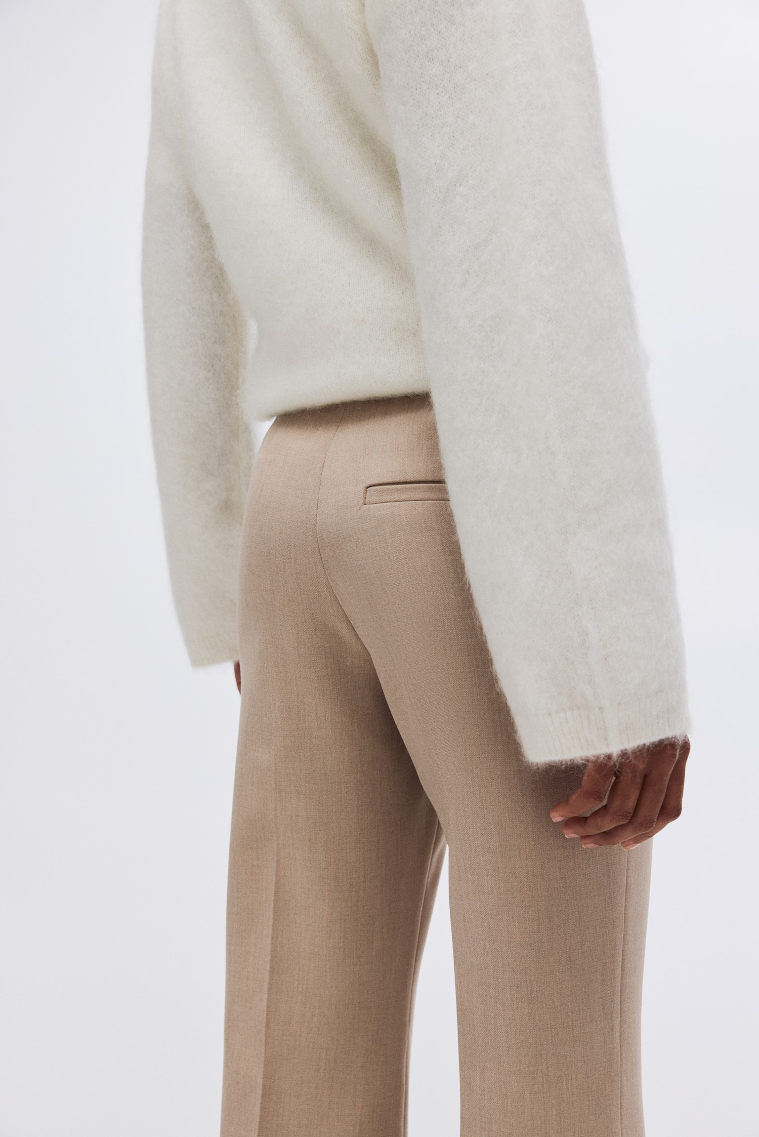 Bukser med svaj - Lys beige/Sort/Mørk rustbrun - 3