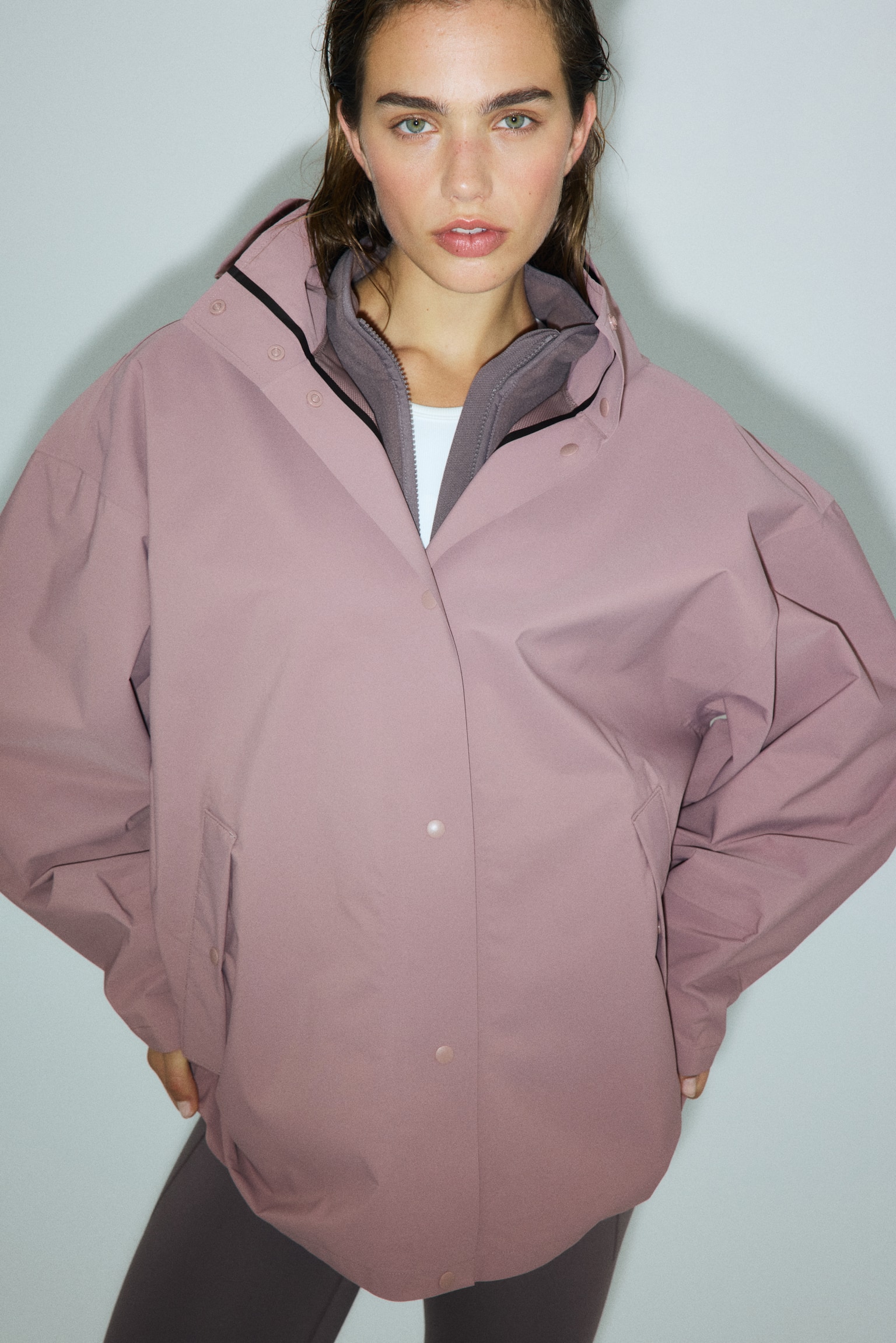Rain jacket with StormMove™ - Antique rose/Black - 11