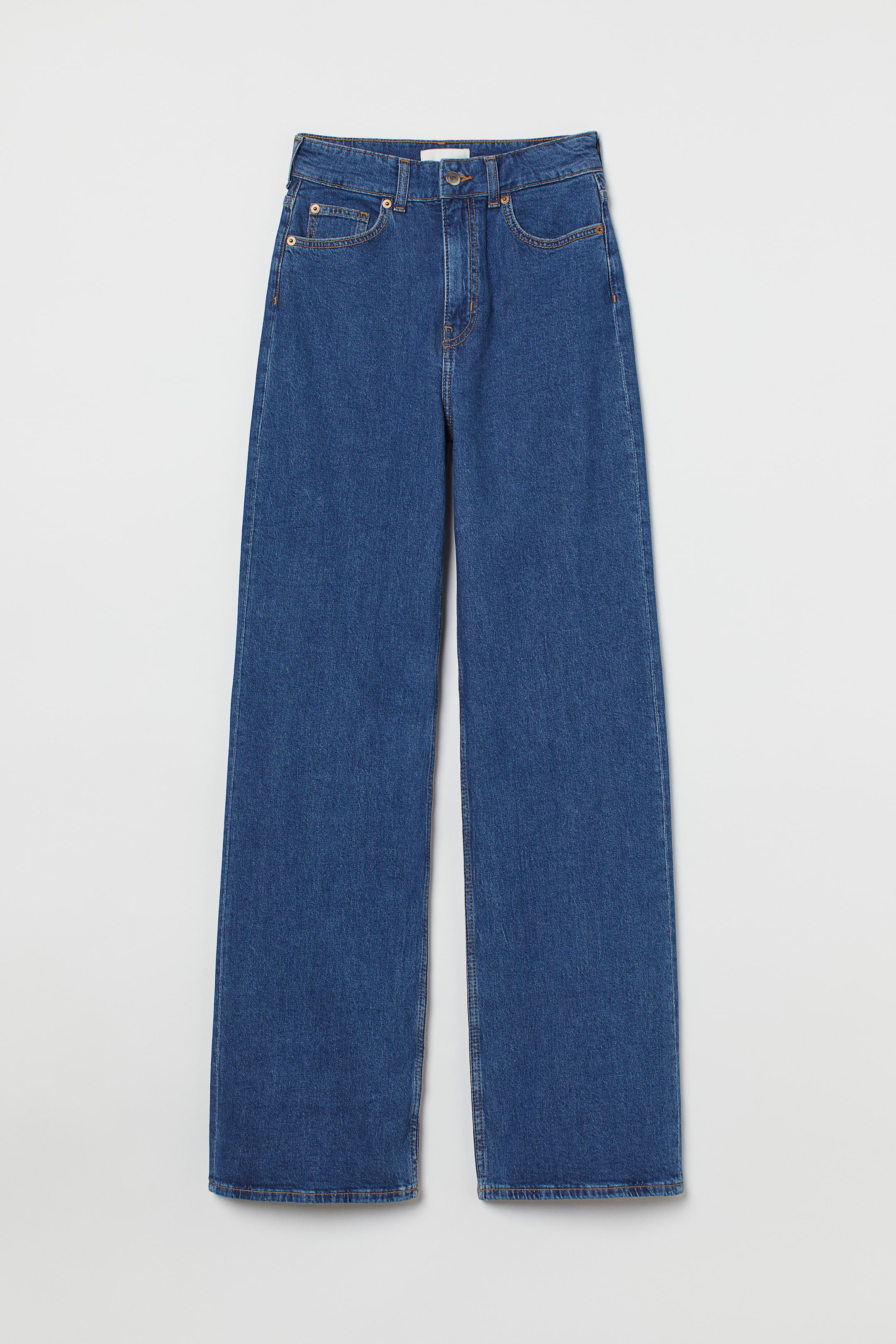 Wide High Jeans - High waist - Long - Dark denim blue - Ladies | H&M GB