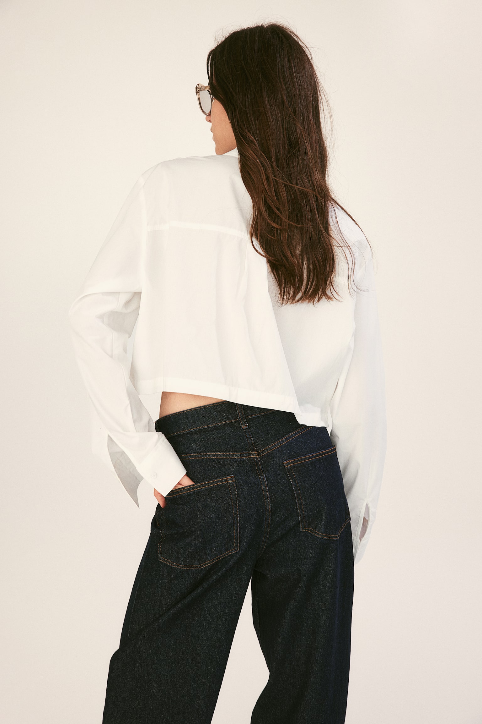 Cropped cargo shirt - White/Light blue/Black/Dark beige - 3