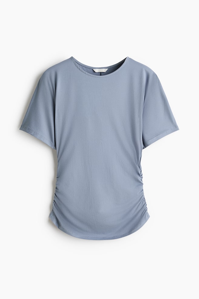 Draped jersey top - Dusty blue/Black/Brown/Cream - 1