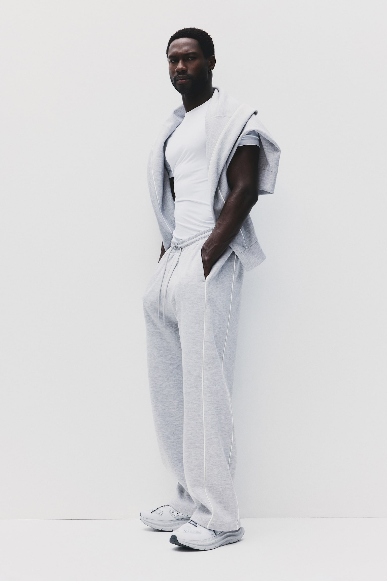 Спортивні джогери Loose Fit - Сірий меланж/Чорний/Бордовий/Світло-сірий меланж/Чорний - 3