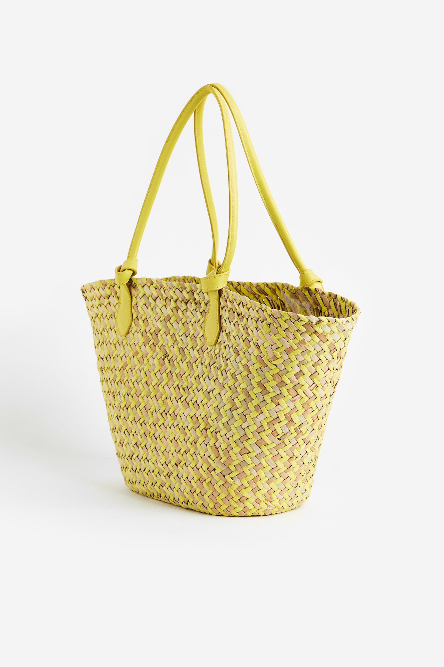 Straw shopper - Yellow/Bright pink/Patterned - 4