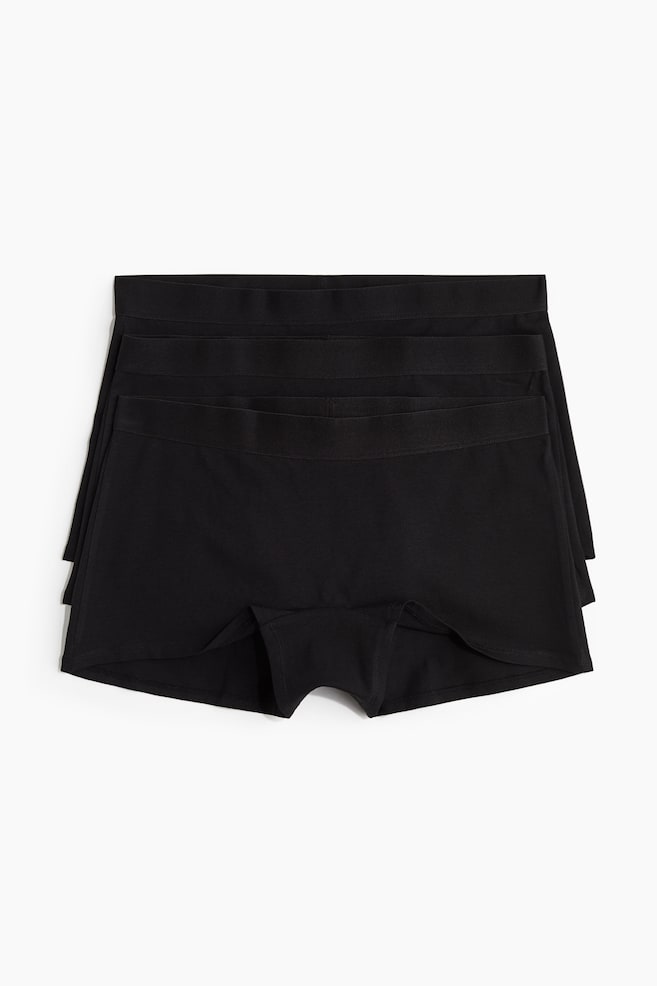 3-pack Cotton Boxer Briefs - Black/Light beige melange/light pink/Light gray melange/black/Navy blue/light beige melange/Gray-green/gray melange - 1