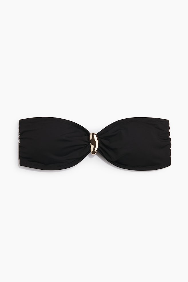 Top de bikini bandeau con relleno - Negro/Lila - 1