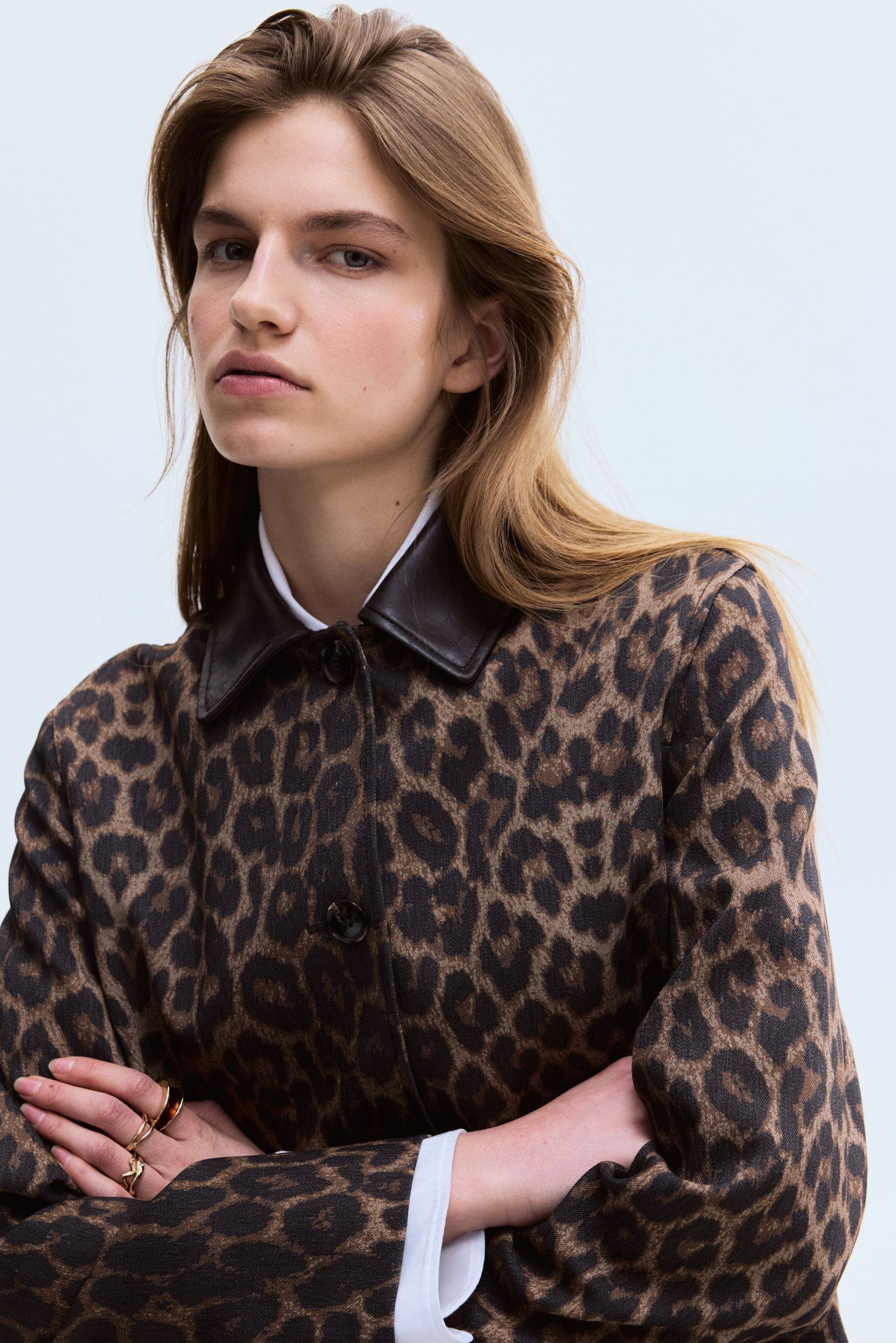 Twill car coat - Brown/Leopard print - 5