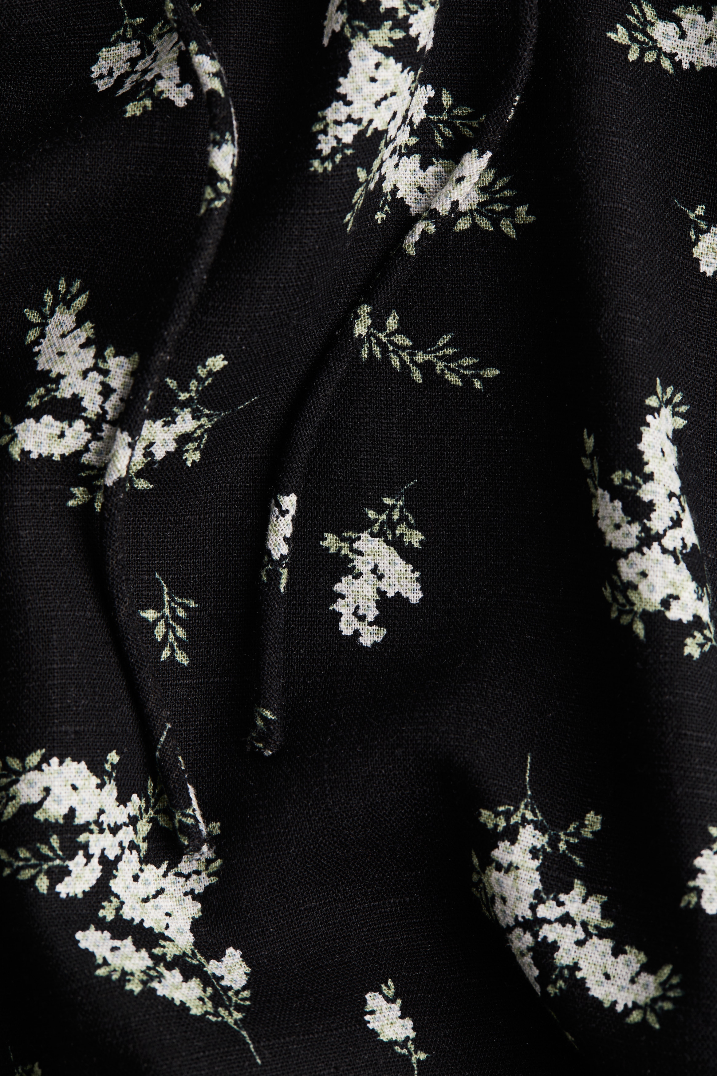 Women's Black/floral Tie-Detail Maxi Dress | H&M US
