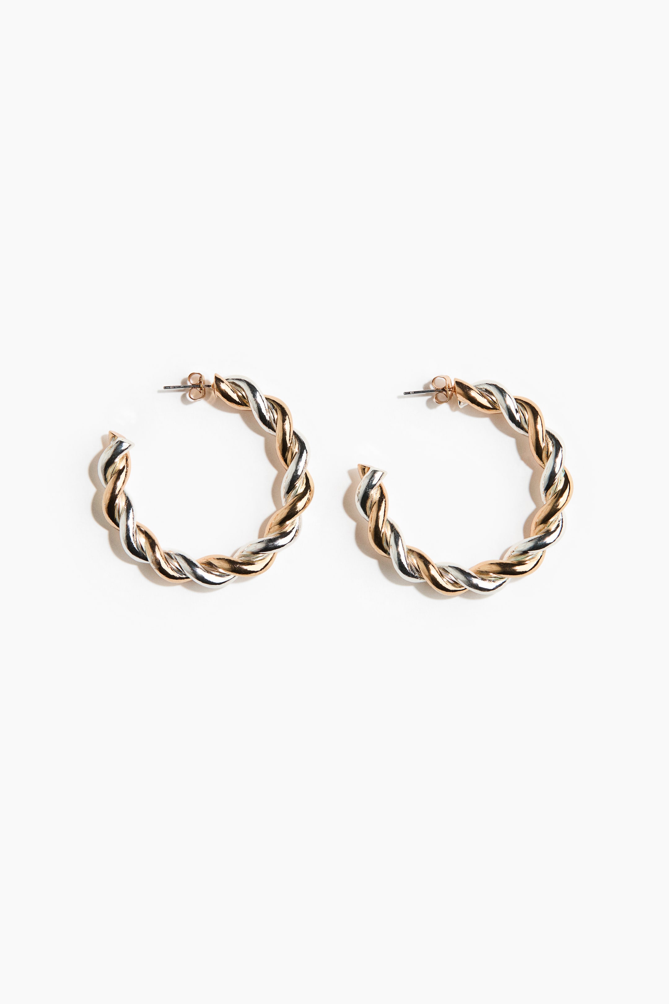 View larger image: Two-tone hoop earrings - Gold-coloured/Silver-coloured - Ladies | H&M 1