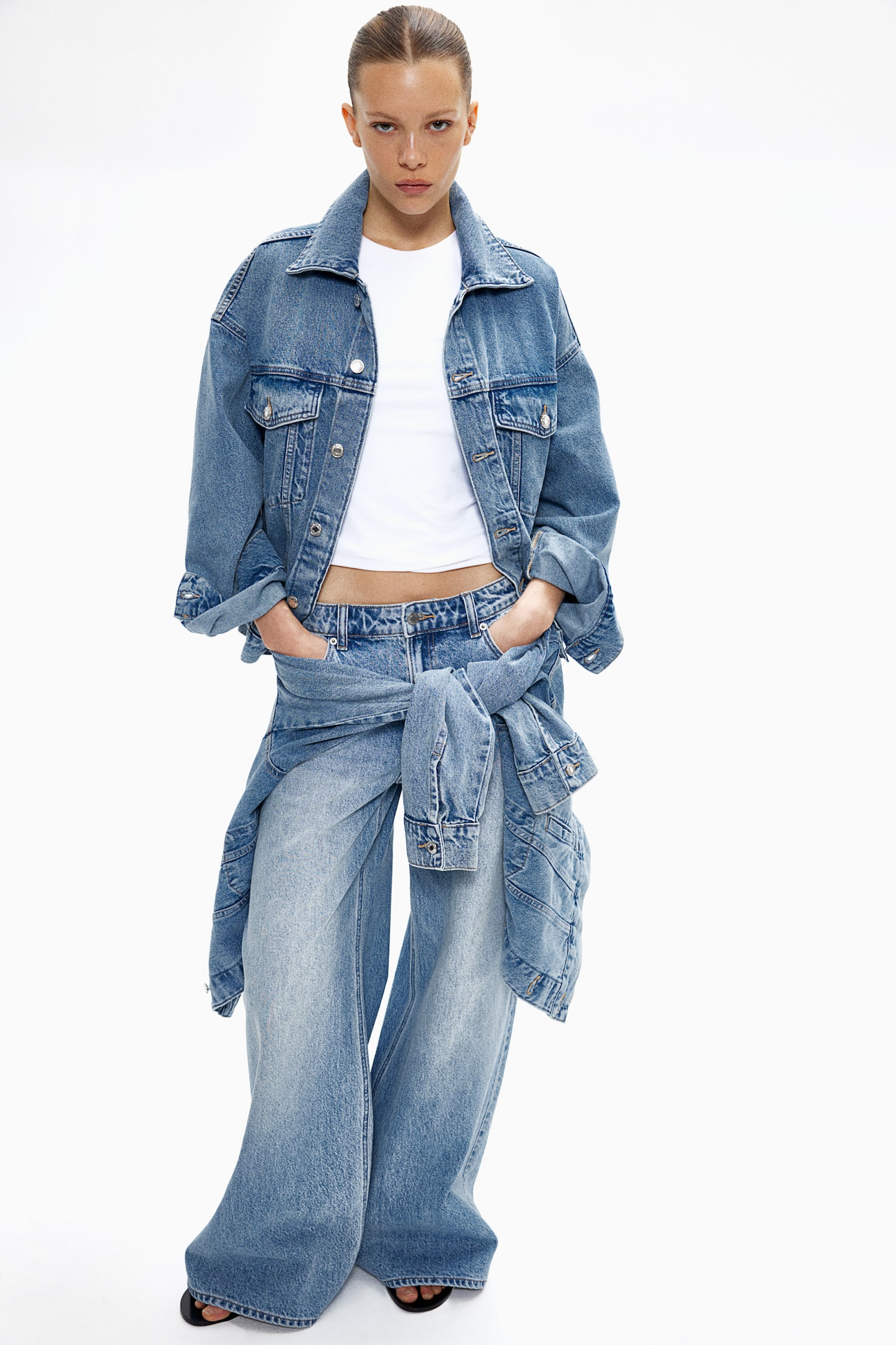 Wide jeans - Light denim blue/Denim blue/Light denim grey/Denim blue/Dark denim blue/Black - 1