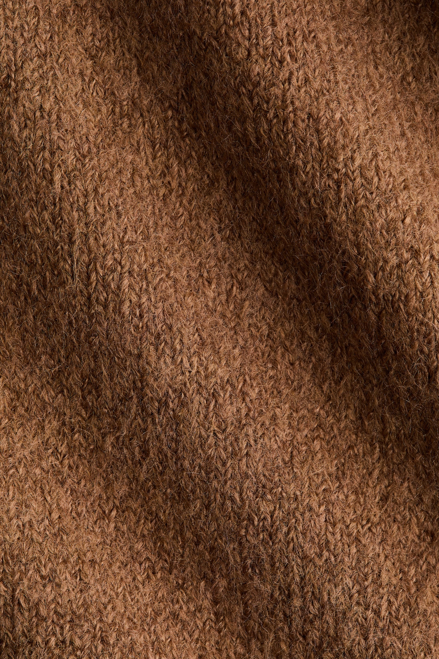 Fine-knit one-shoulder top - Dark beige - 3