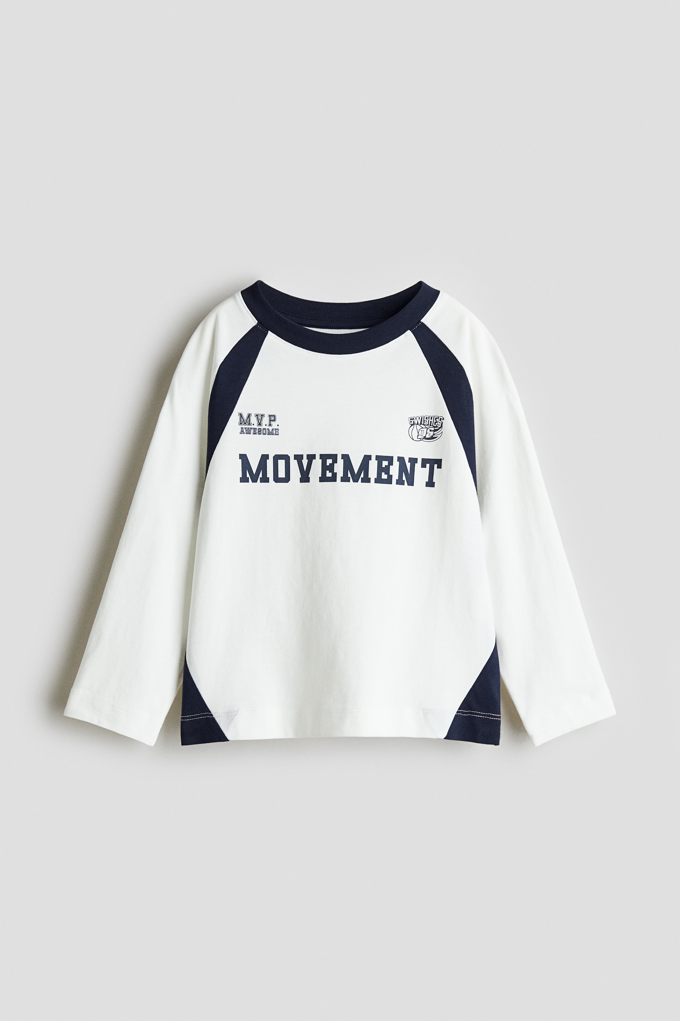 Printed Long-Sleeved T-shirt - White/Movement/Navy blue/Movement/Light blue/Movement