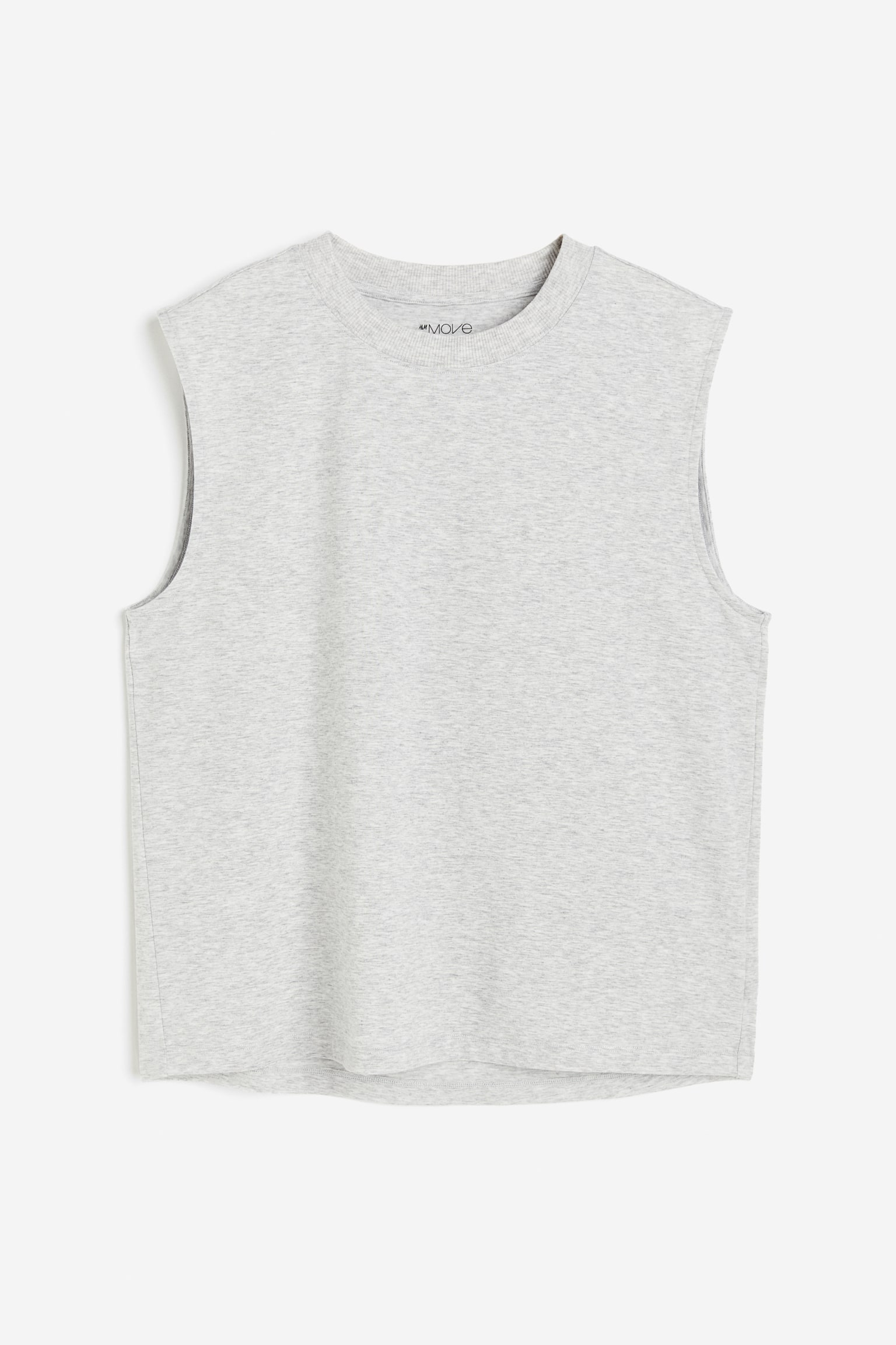 Activewear Tank In DryMove™ - Light grey marle/Black/Pale yellow - 2