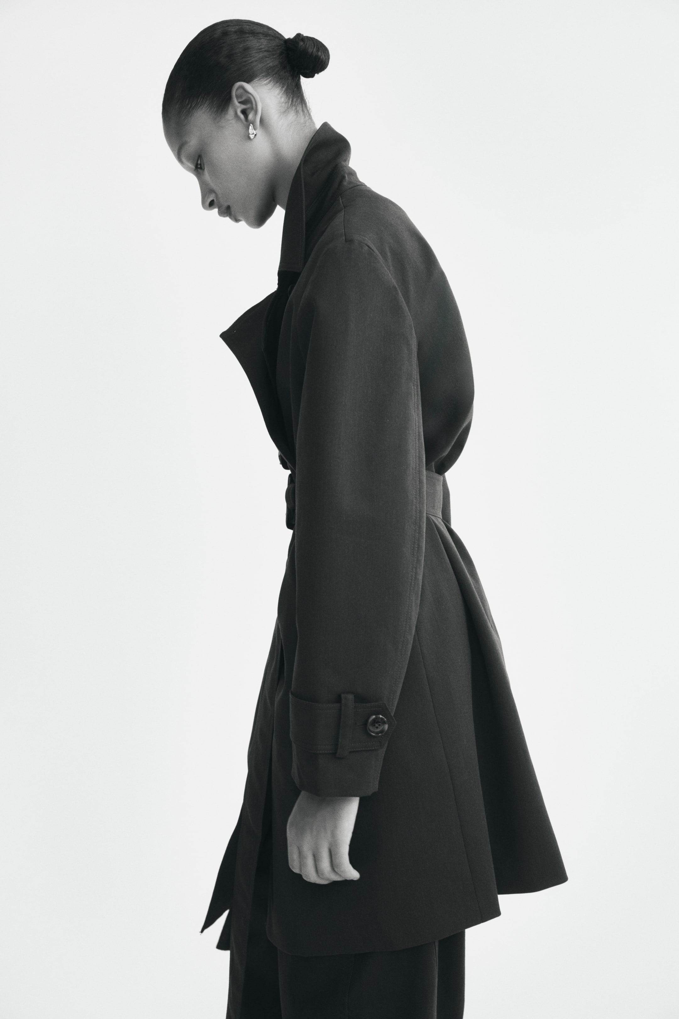 Imperméable au genou en sergé