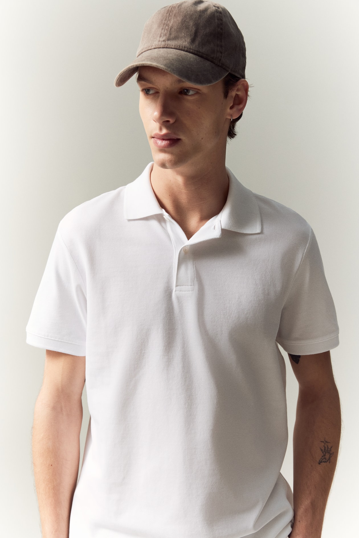 レギュラーフィット ピケポロシャツ - ホワイト - Men | H&M JP
